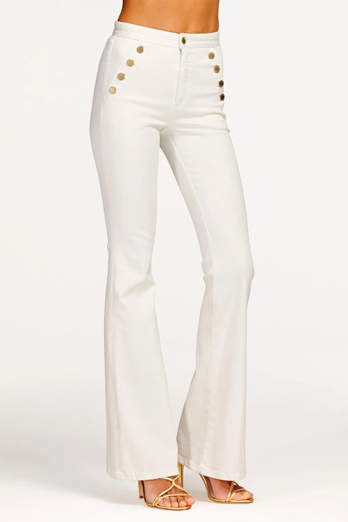 Ramy Brook Helena High-Rise Flare Jean White