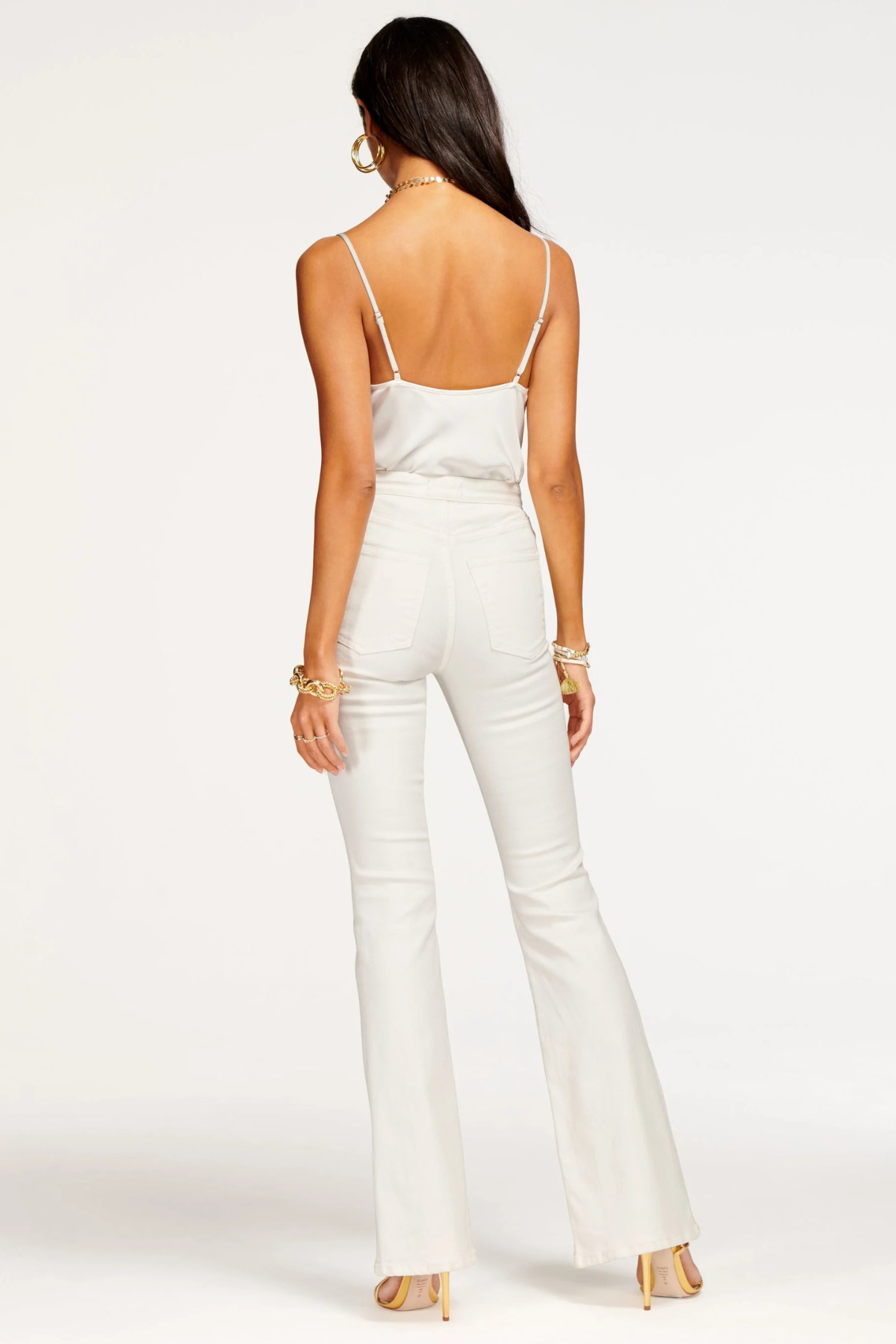 Ramy Brook Helena High-Rise Flare Jean White