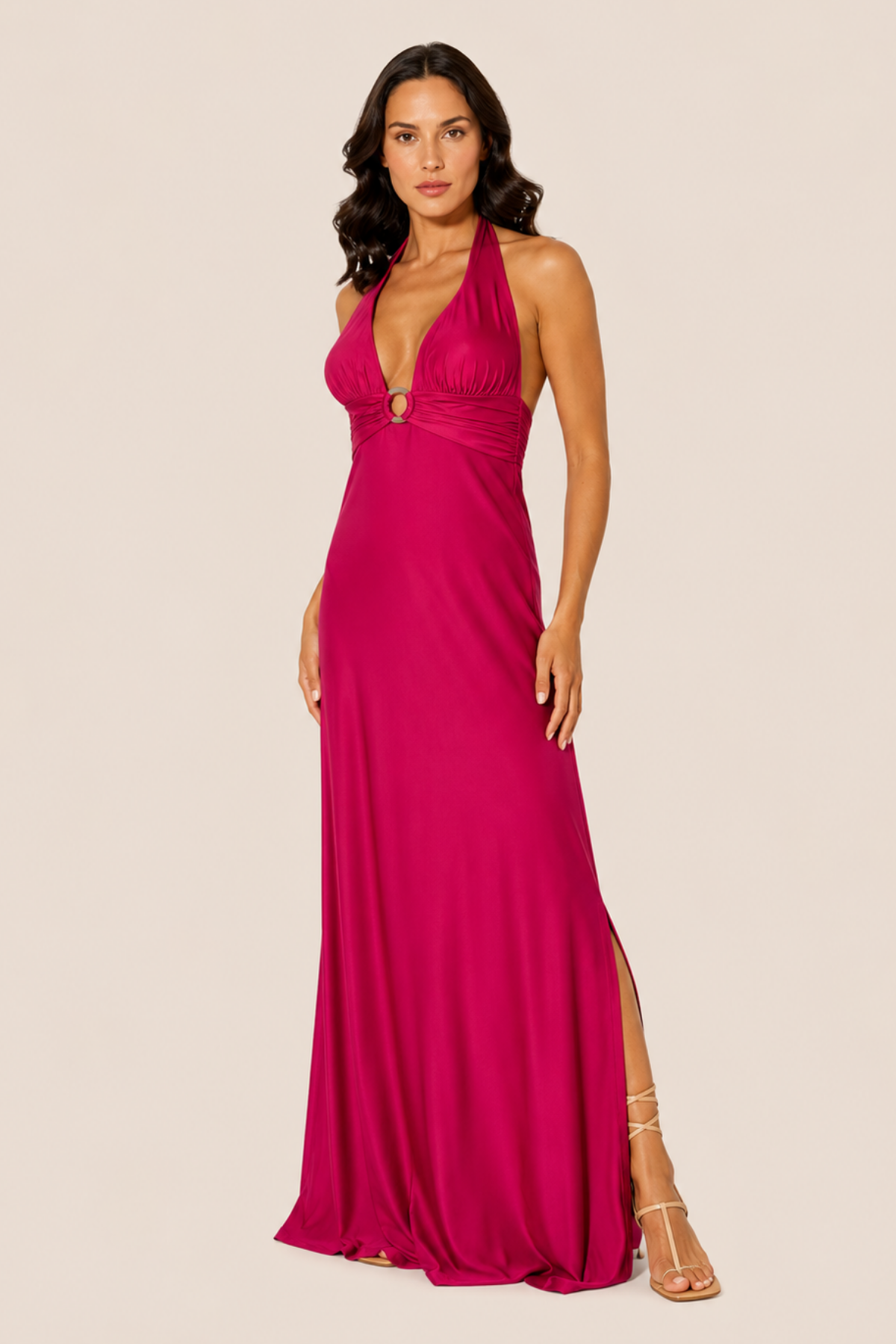Vestido Fibbia Silk Burgundi - Glam Barcelona