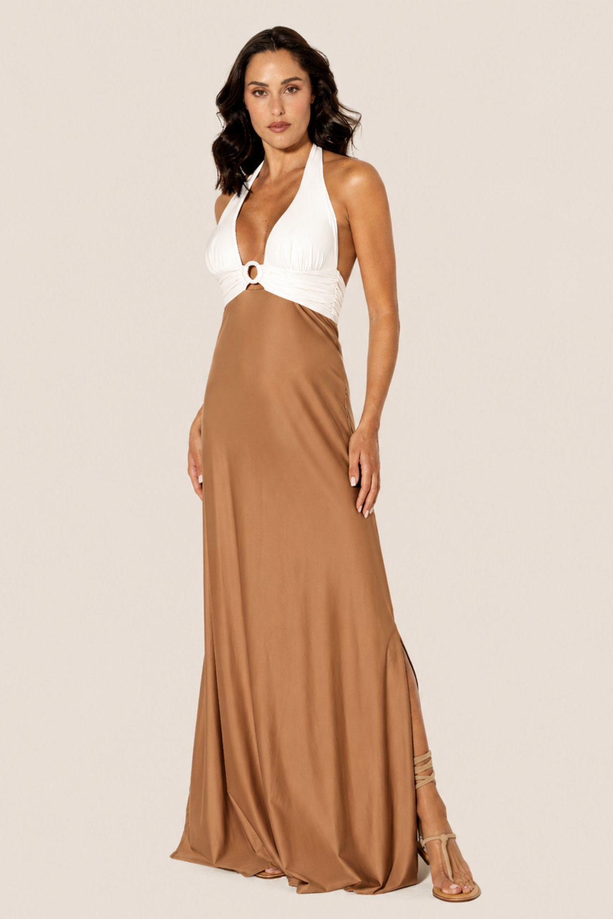 Vestido Fibbia Yogurt/Nut - Glam Barcelona