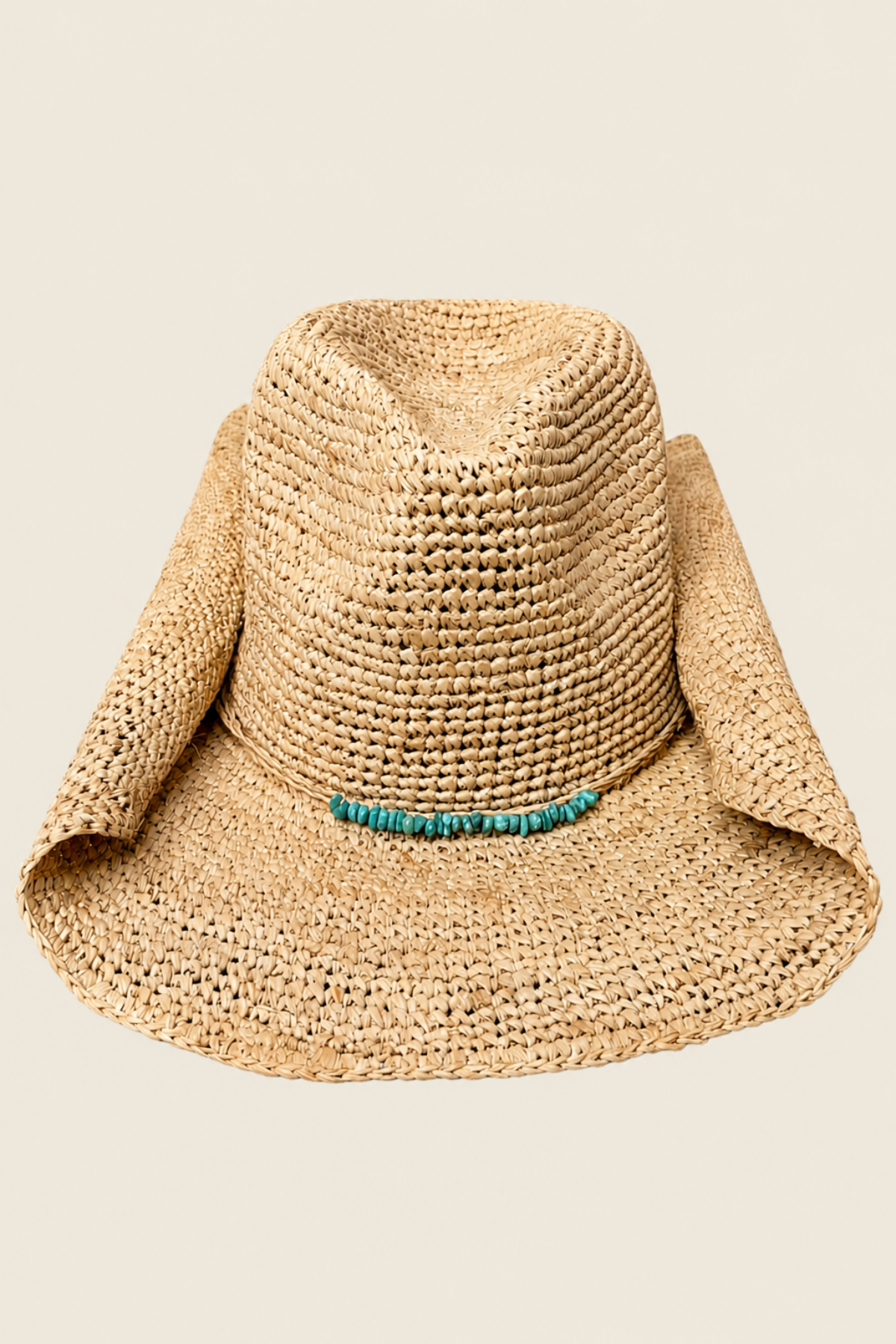 Sombrero Cowboy Tanya de rafia natural con diseño western elegante para looks boho de verano femeninos