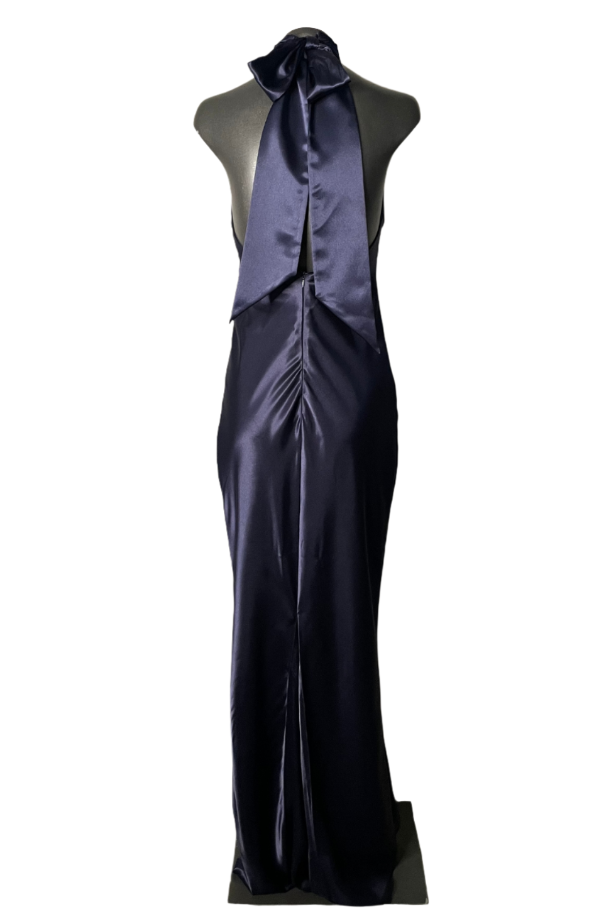 Vestido largo Lana de Vila color Navy vista trasera del escote