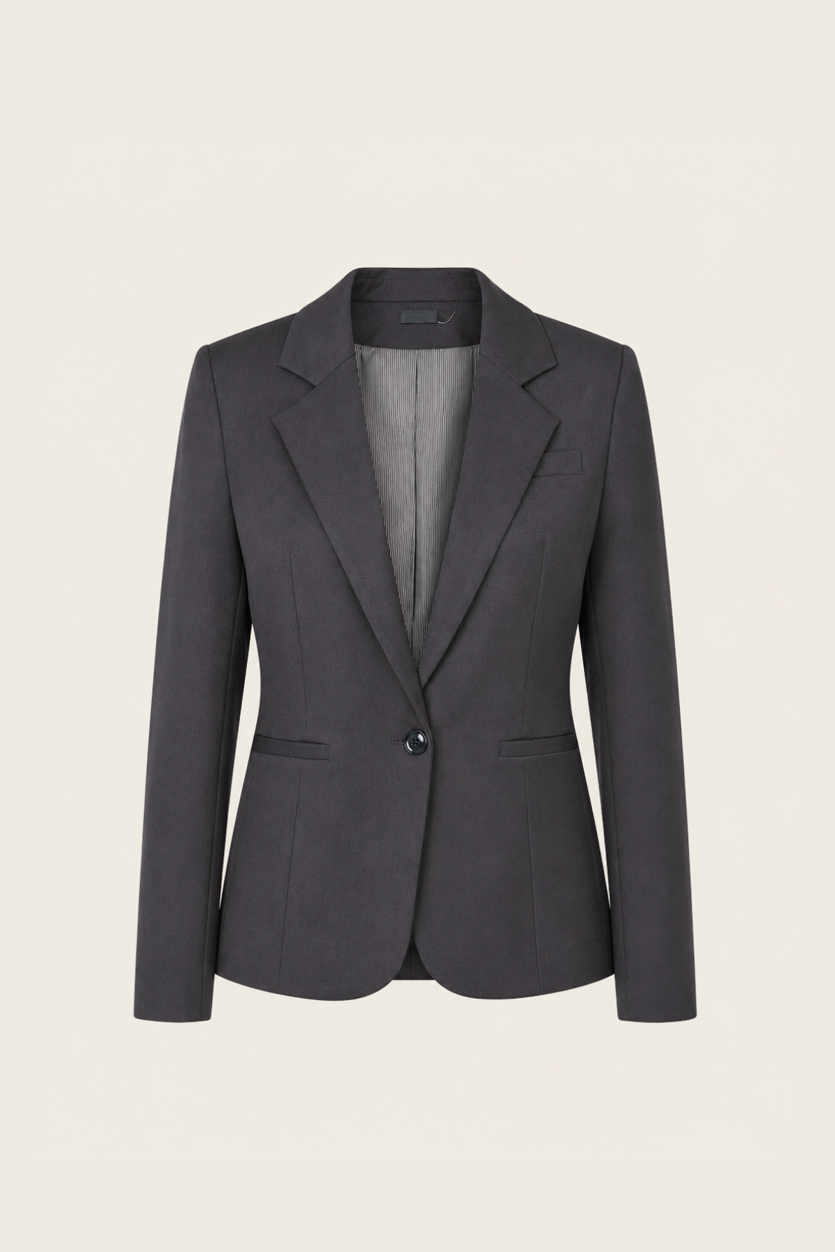 Blazer Wren negro de corte elegante y ajuste moderno, ideal para looks de oficina o eventos formales con un toque sofisticado y versátil