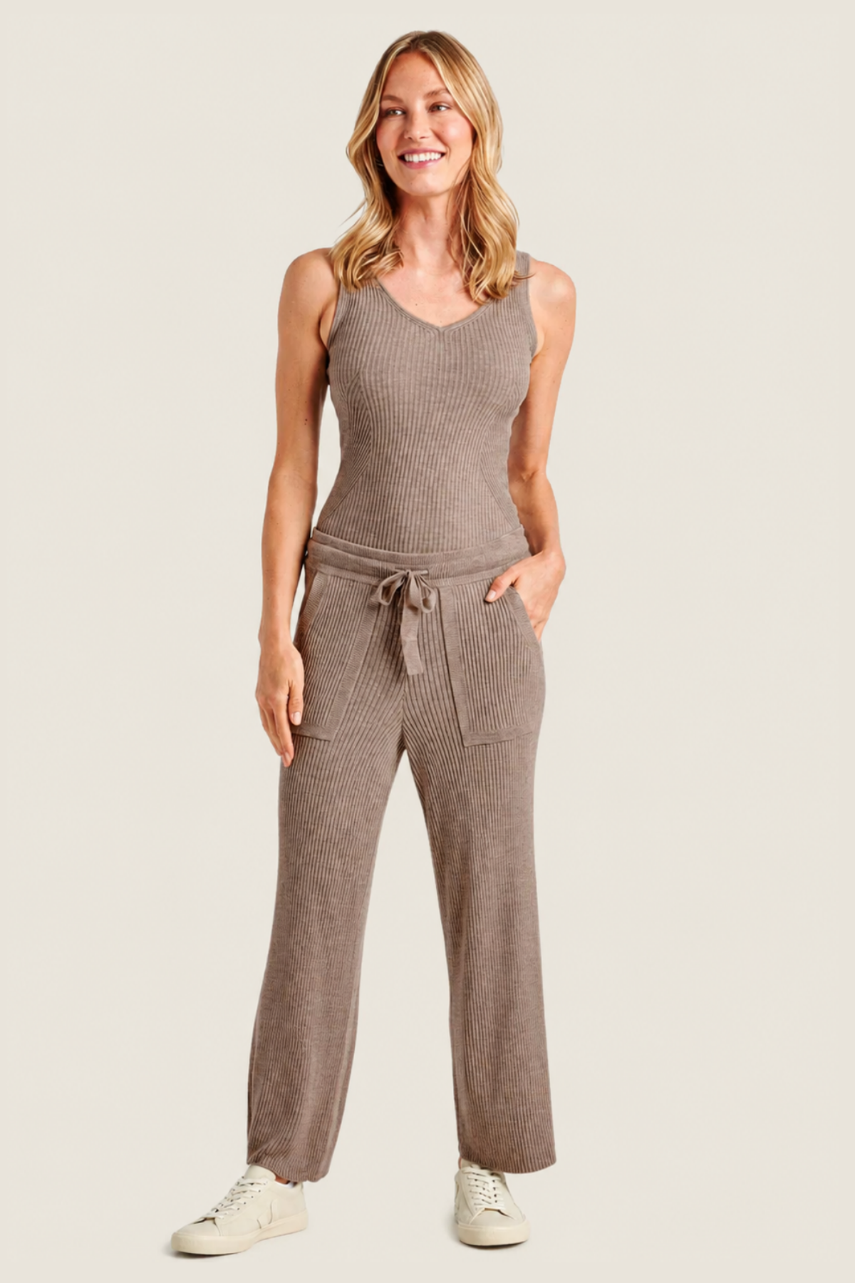 Splendid Georgie Cashblend Rib Pant Tawny Heather