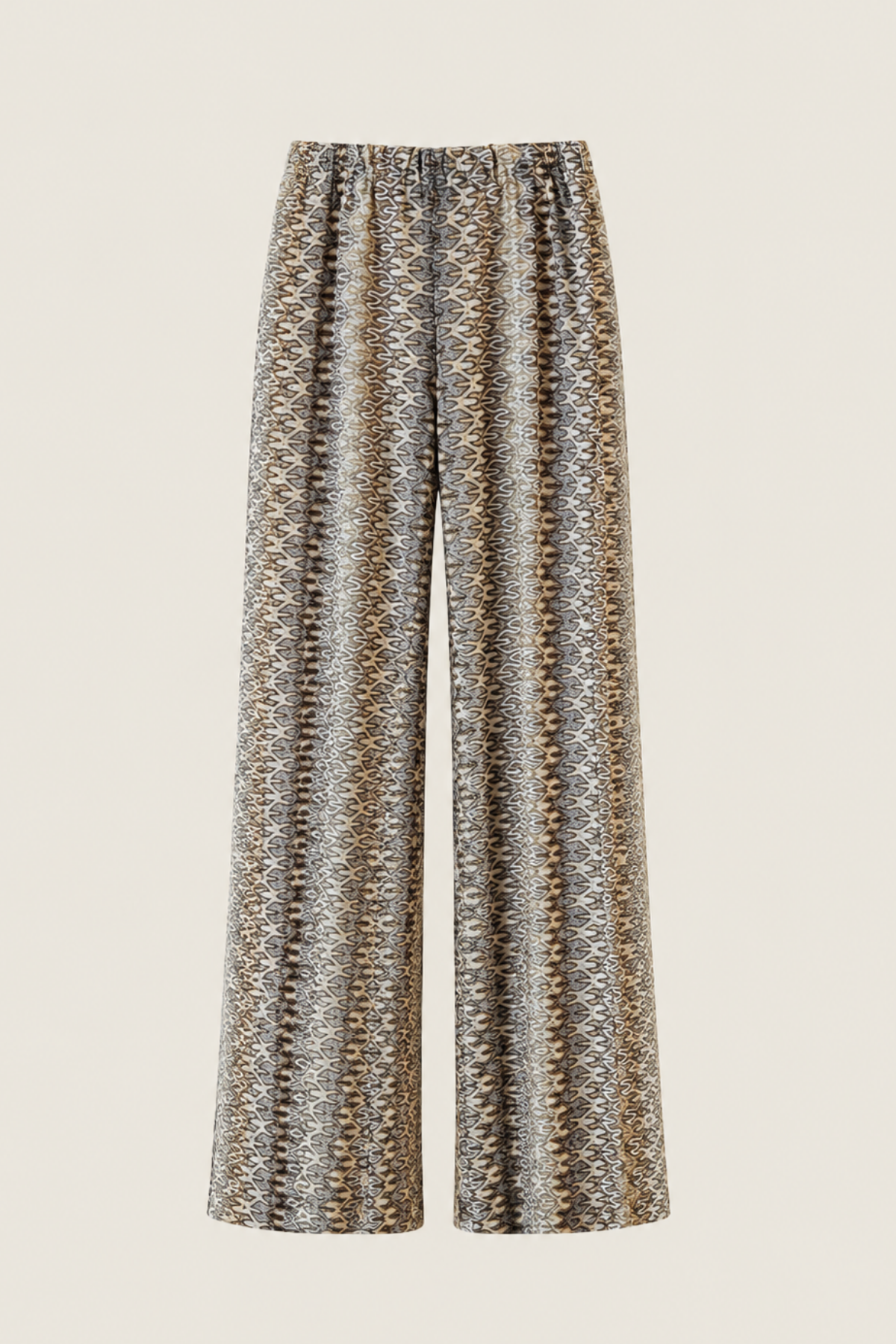 Pantalón acampanado Pho Firenze en color flame, con cintura alta y caída fluida en tejido elástico para movimiento cómodo y estilo retro