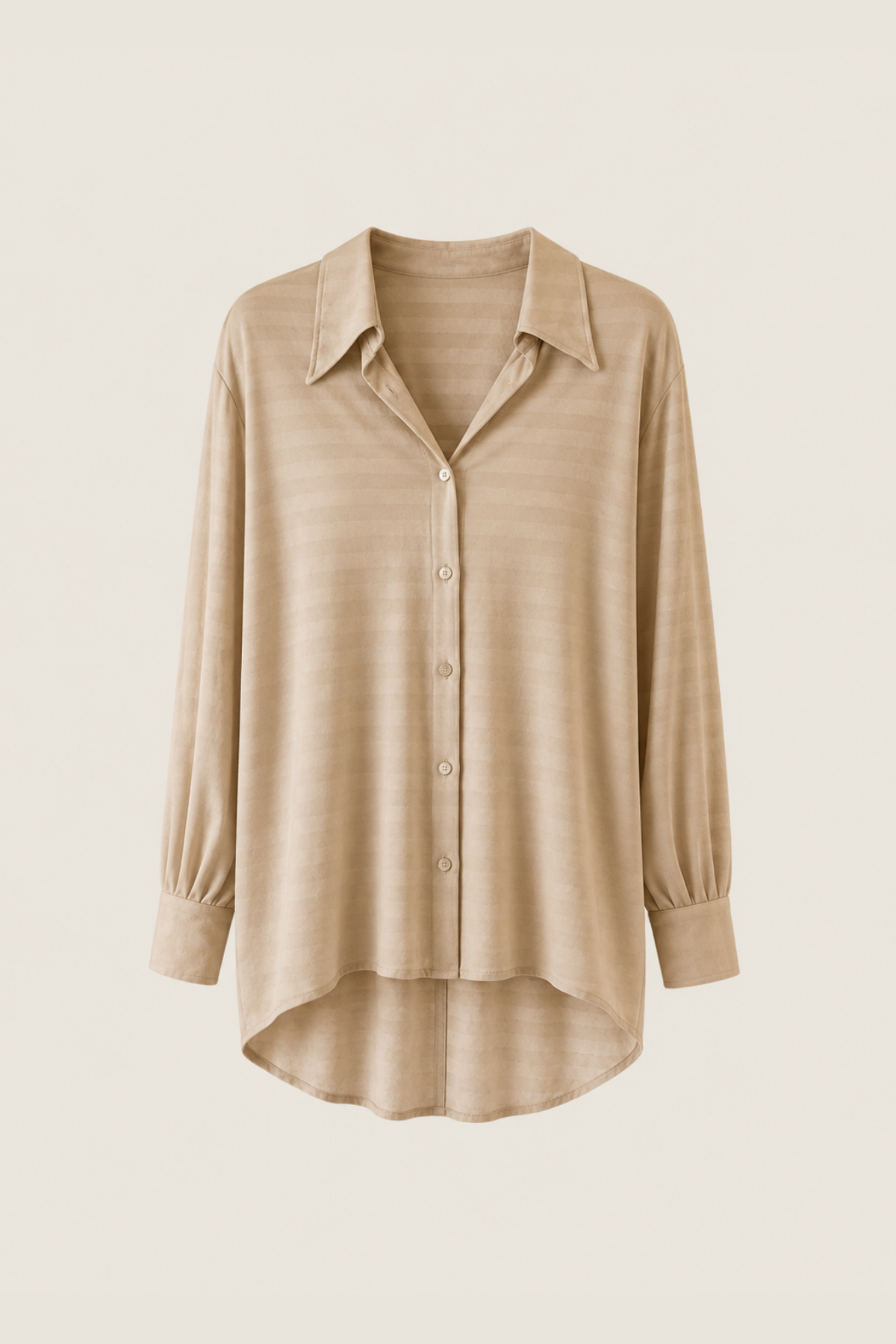 Camisa Pho Firenze cappuccino de punto manga larga con corte moderno y tejido suave para looks elegantes versátiles