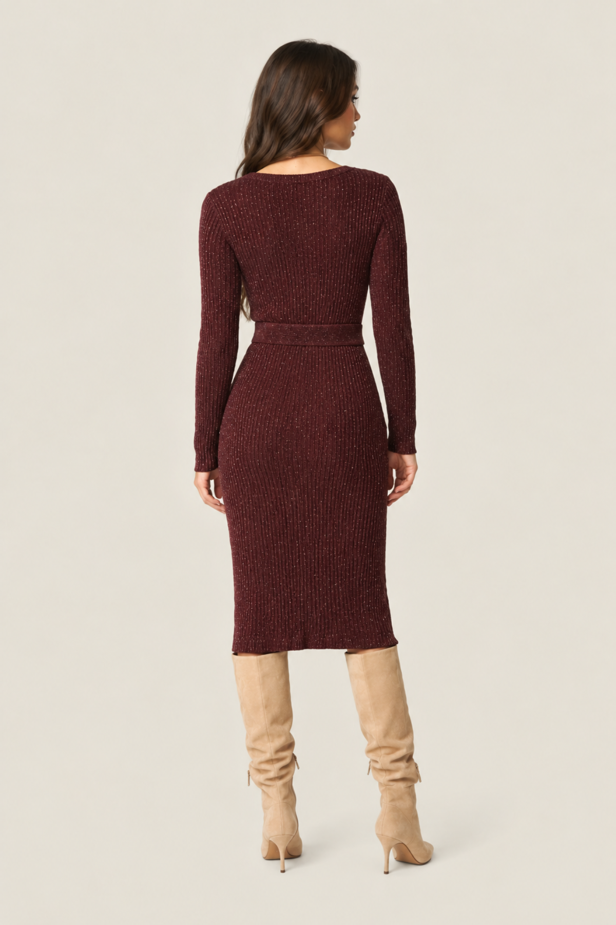 Chocolate Knit Midi Dress