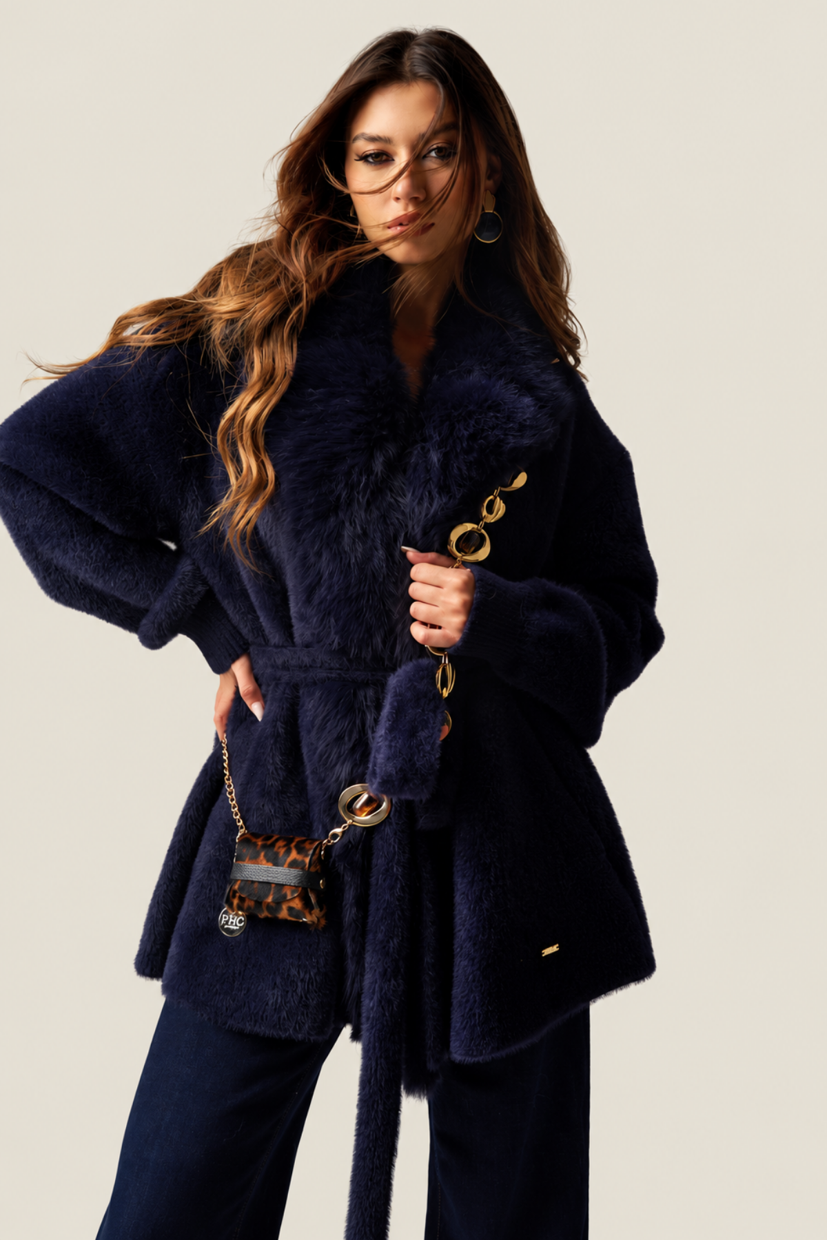 Chaqueta Con Piel Ecofur Negra