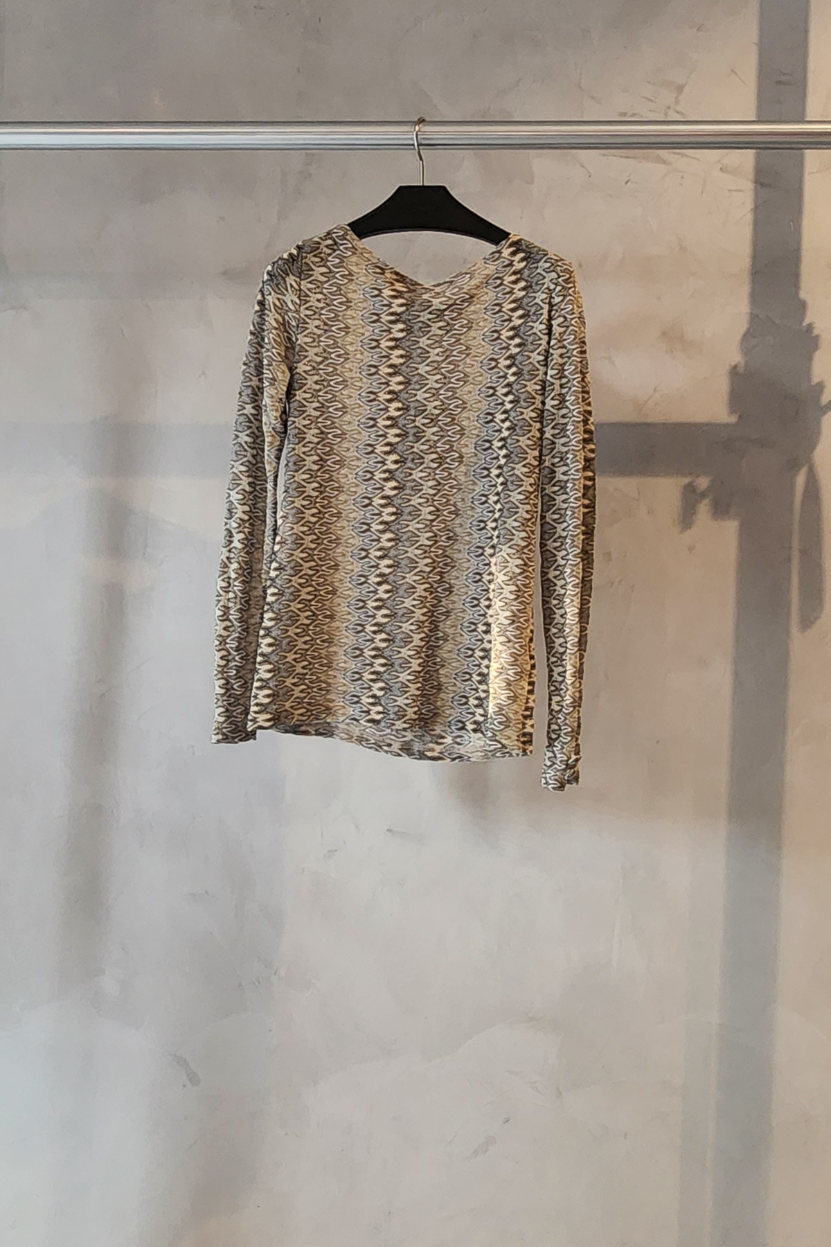 Top de punto Pho Firenze para mujer en color flame, con cuello redondo y mangas largas, diseño elegante y sofisticado