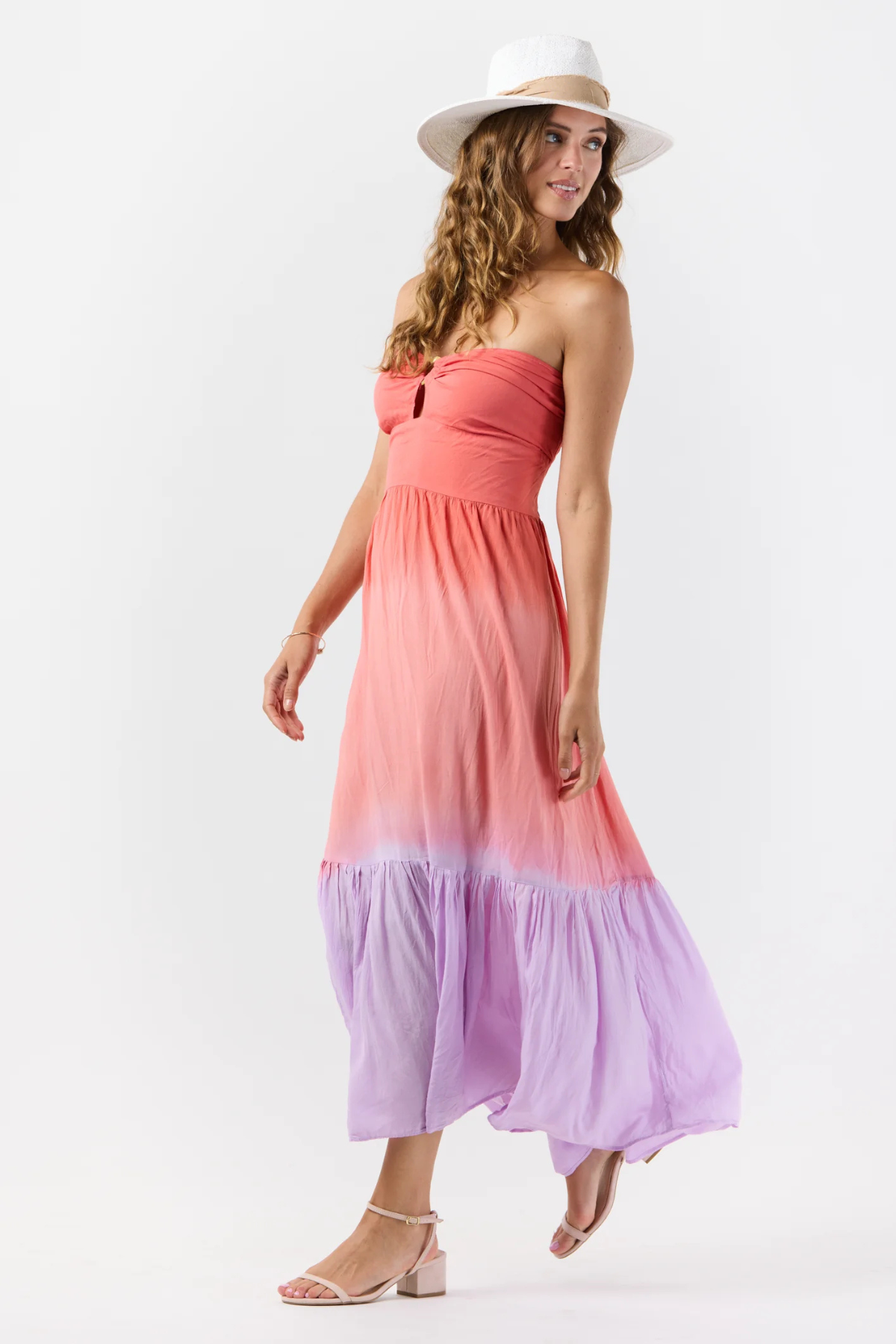 Vestido Honey largo elegante con volantes para mujer estilo romántico y chic