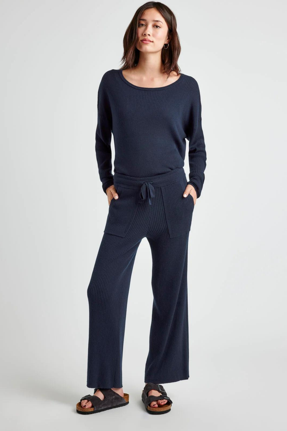 Splendid Georgie Cashblend Rib Pant Navy