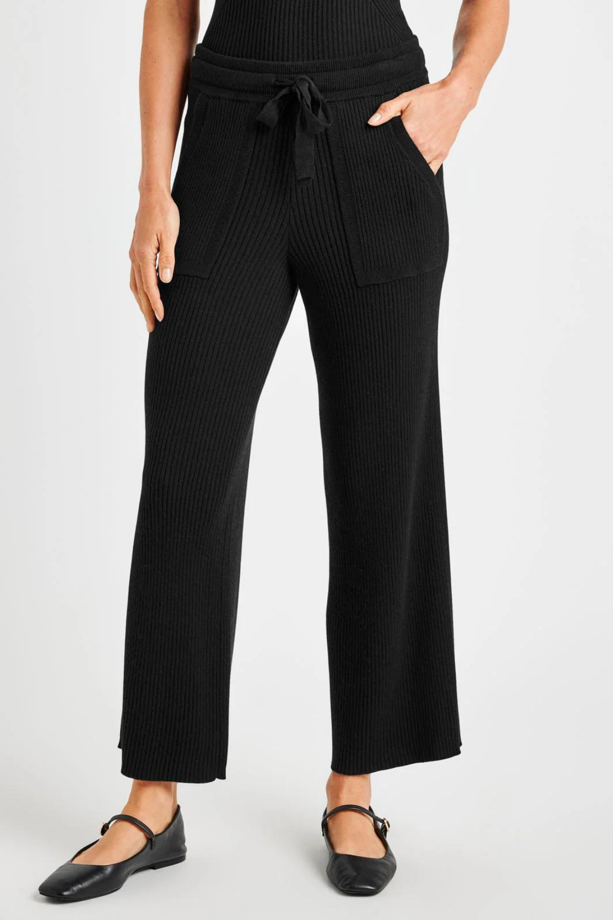 Splendid Georgie Cashblend Rib Pant Black