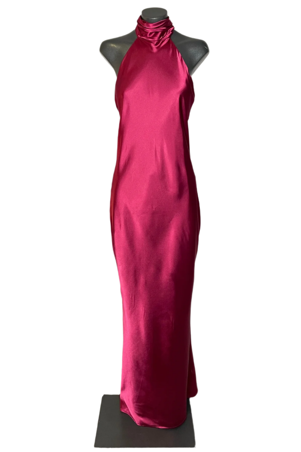 Vestido largo Lana de Vila Wine corte recto con escote en la espalda y cuello Halter