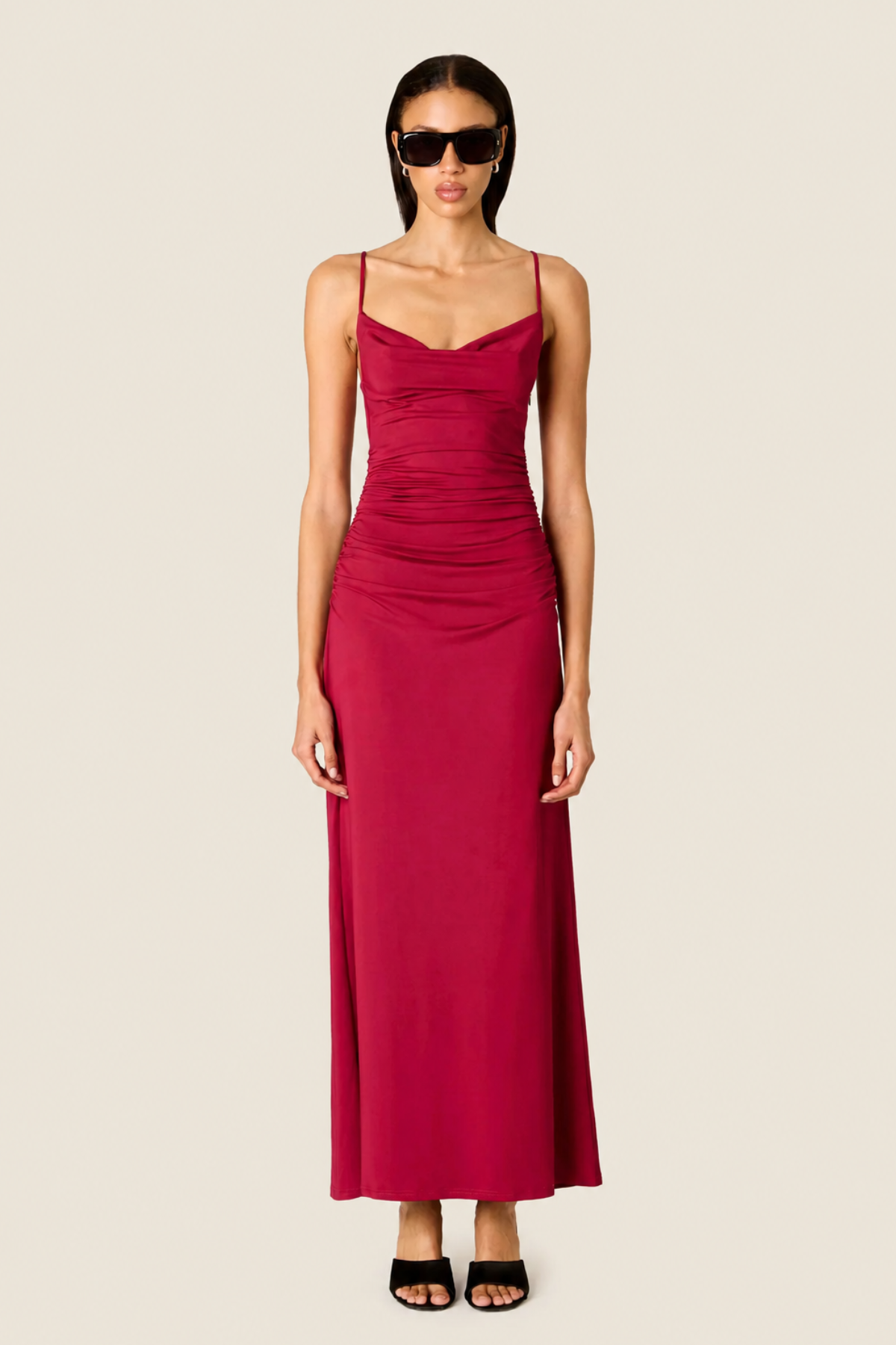 Ina Dress Cranberry - Glam Barcelona