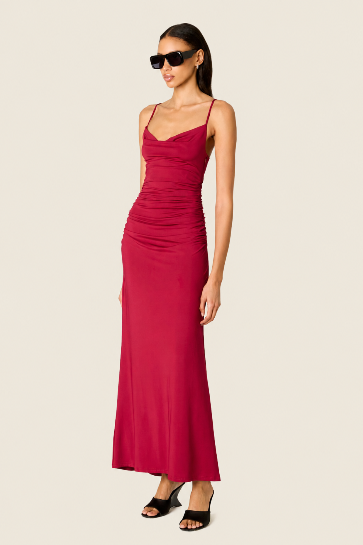 Ina Dress Cranberry - Glam Barcelona