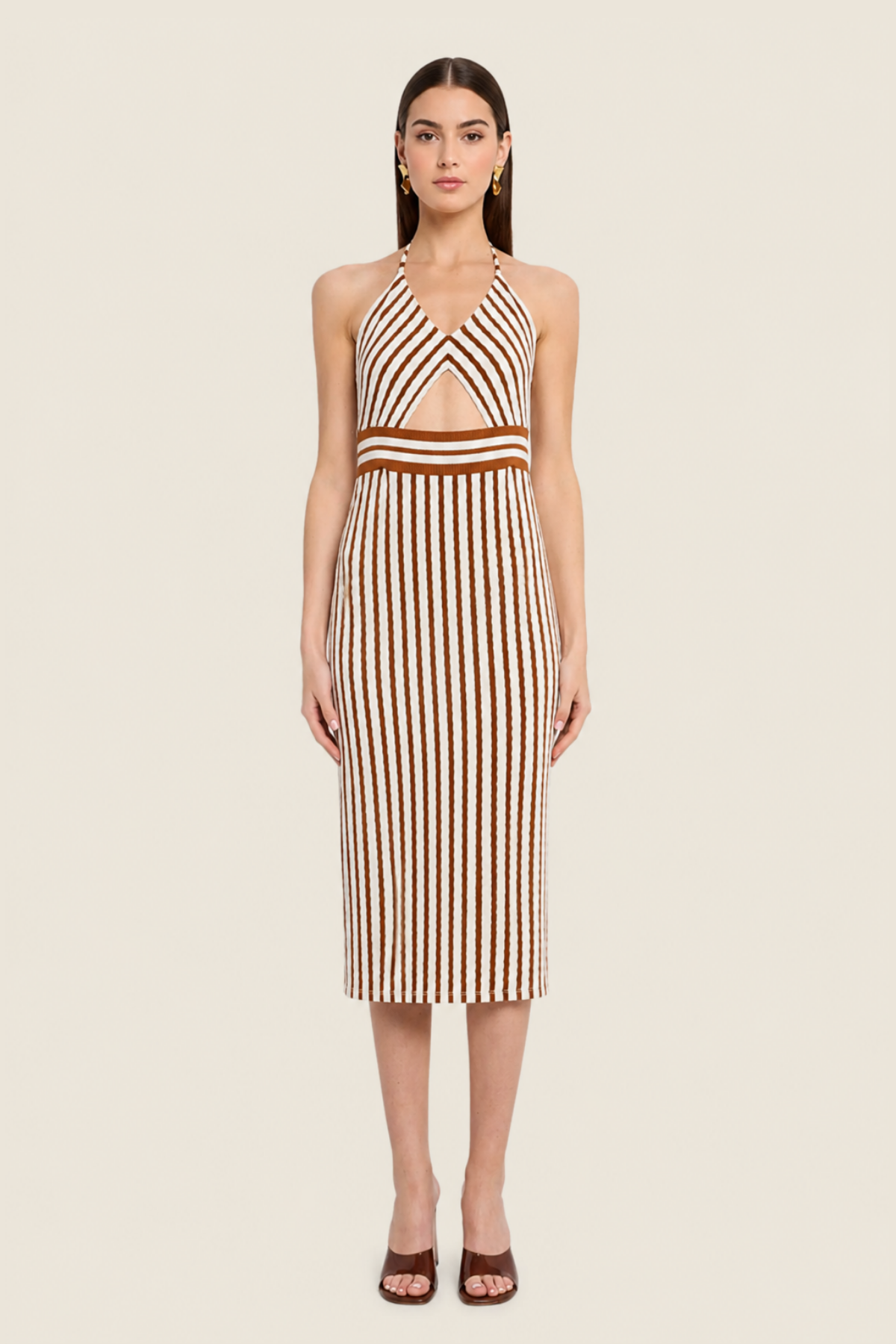 Vestido Midi Stevie Con Rayas Texturizadas