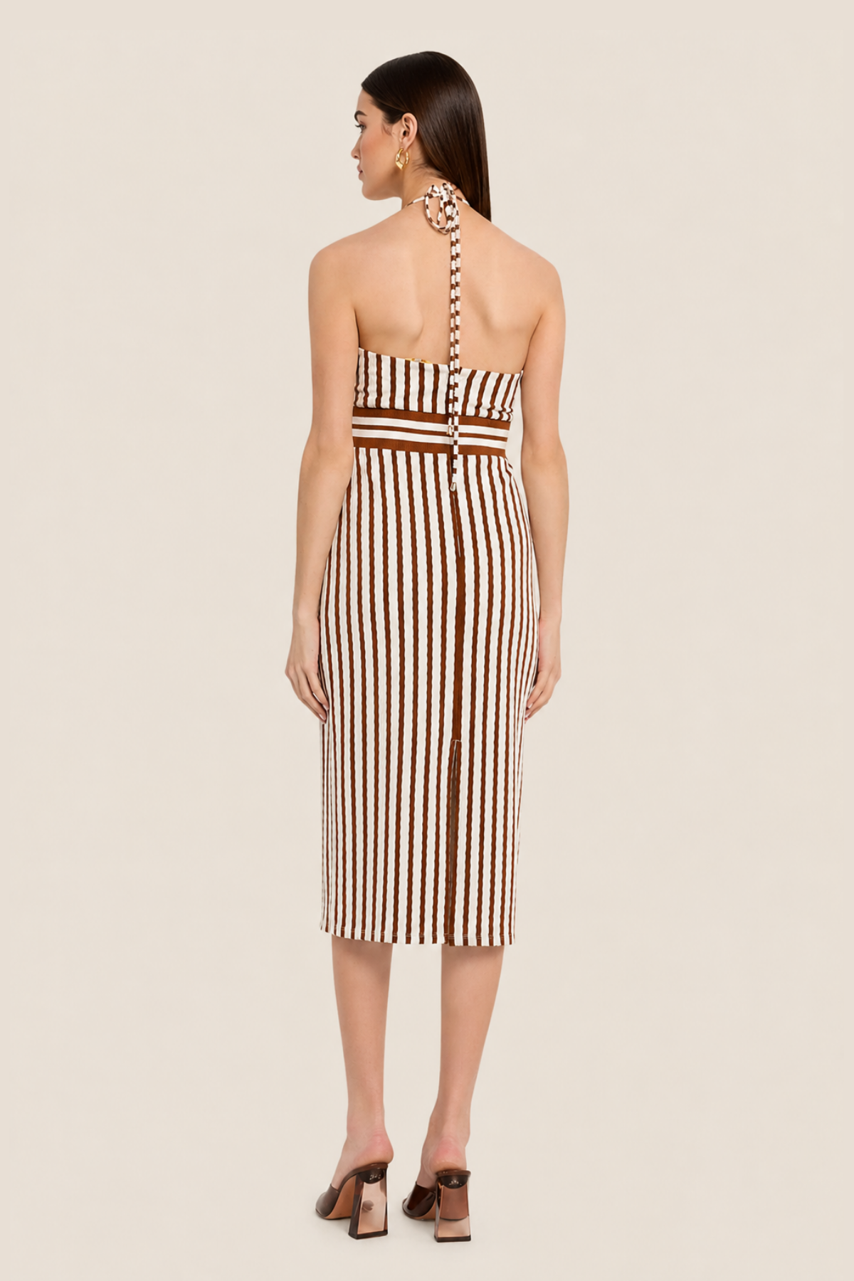 Vestido Midi Stevie Con Rayas Texturizadas - Glam Barcelona