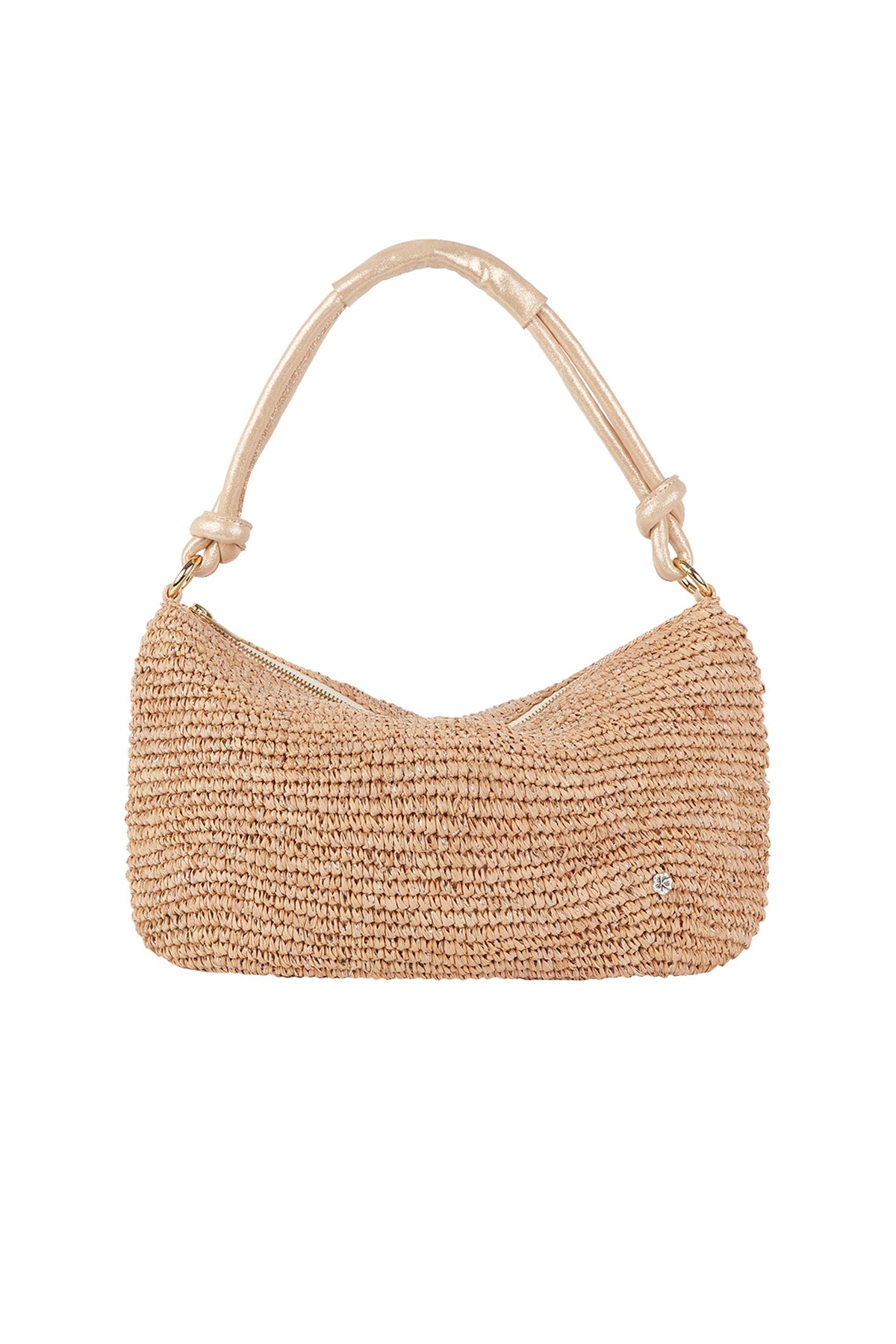 Bolso Florabella Praslin Soft en rafia natural con hilo lurex y cierre de cremallera ideal para estilo playero chic