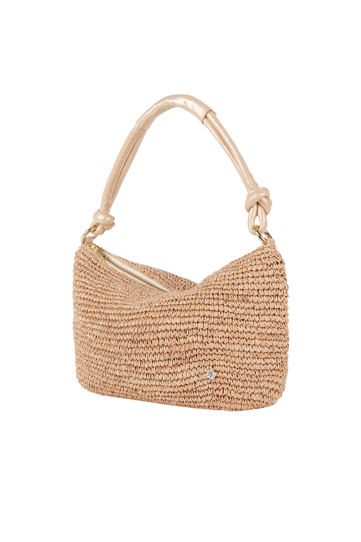 Tote Florabella Praslin Soft en tono almond silver con diseño espacioso y detalles metálicos perfecto para verano elegante