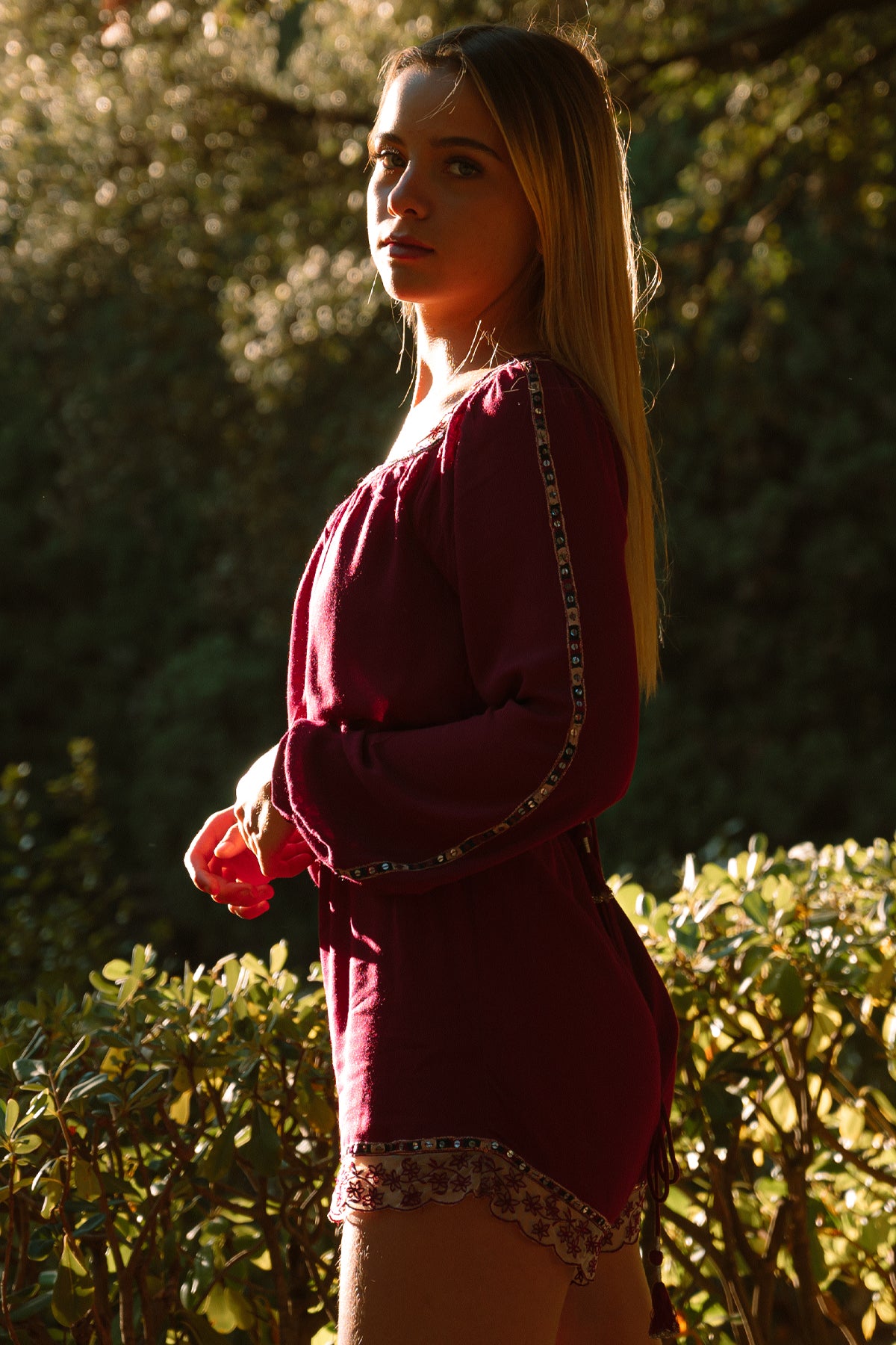 Rahi Cali Vine Long Sleeve Berry Romper