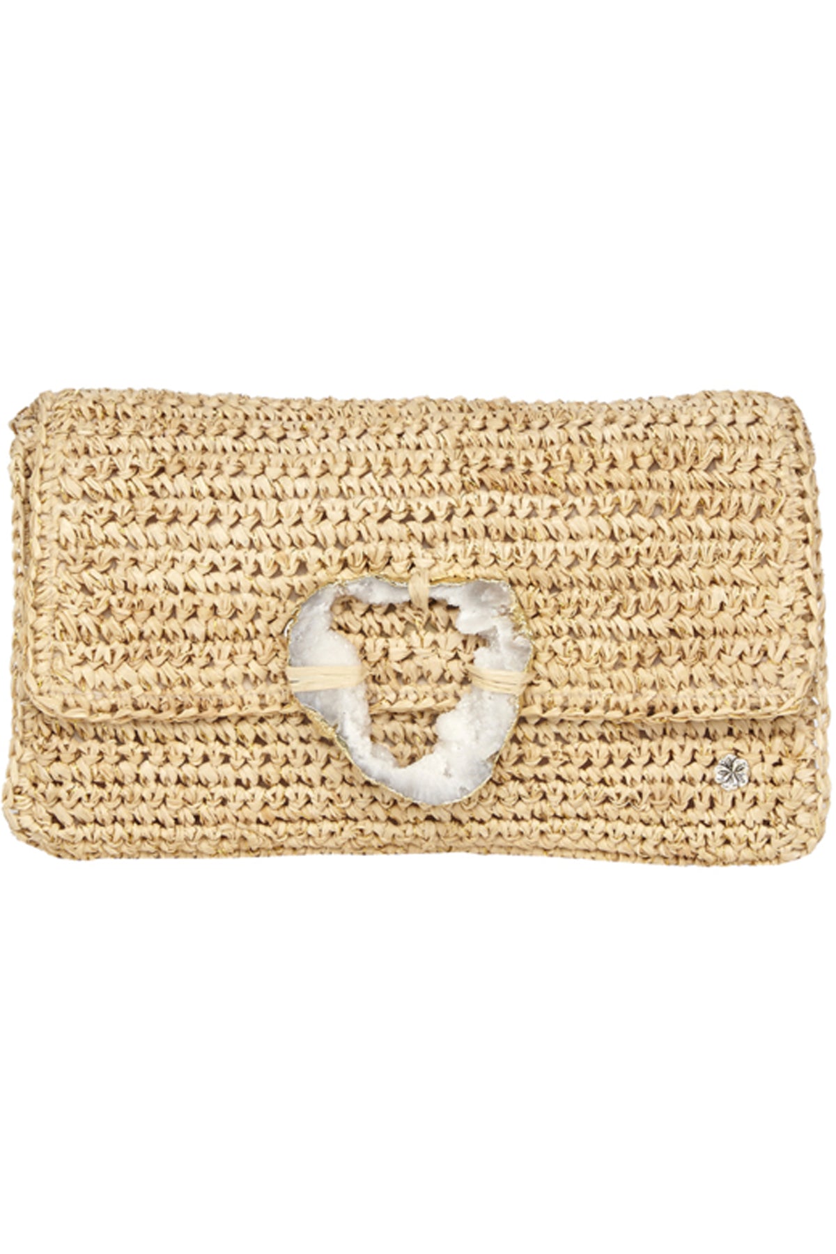 Florabella Esplendor Grey Stone clutch con diseño compacto y cierre metálico perfecto para un look moderno y versátil