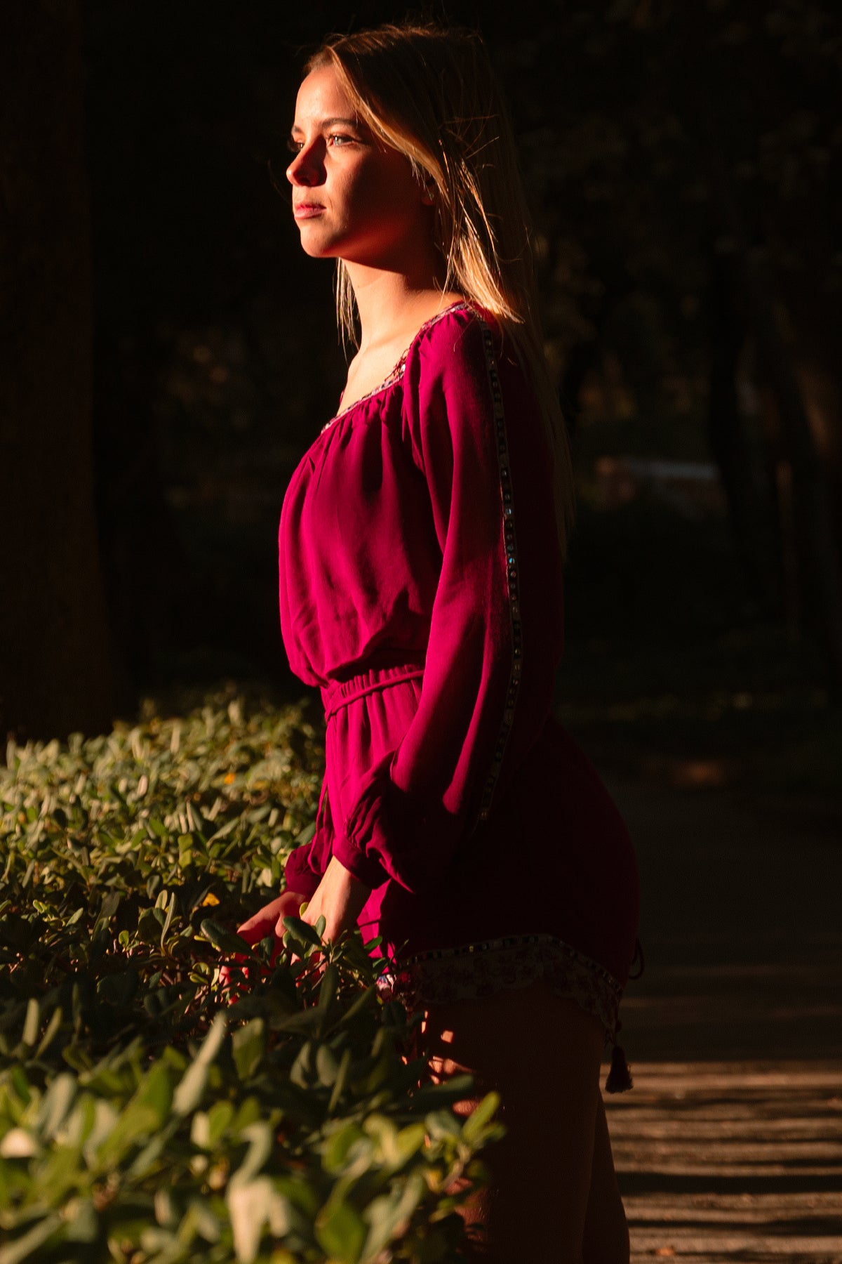 Rahi Cali Vine Long Sleeve Berry Romper