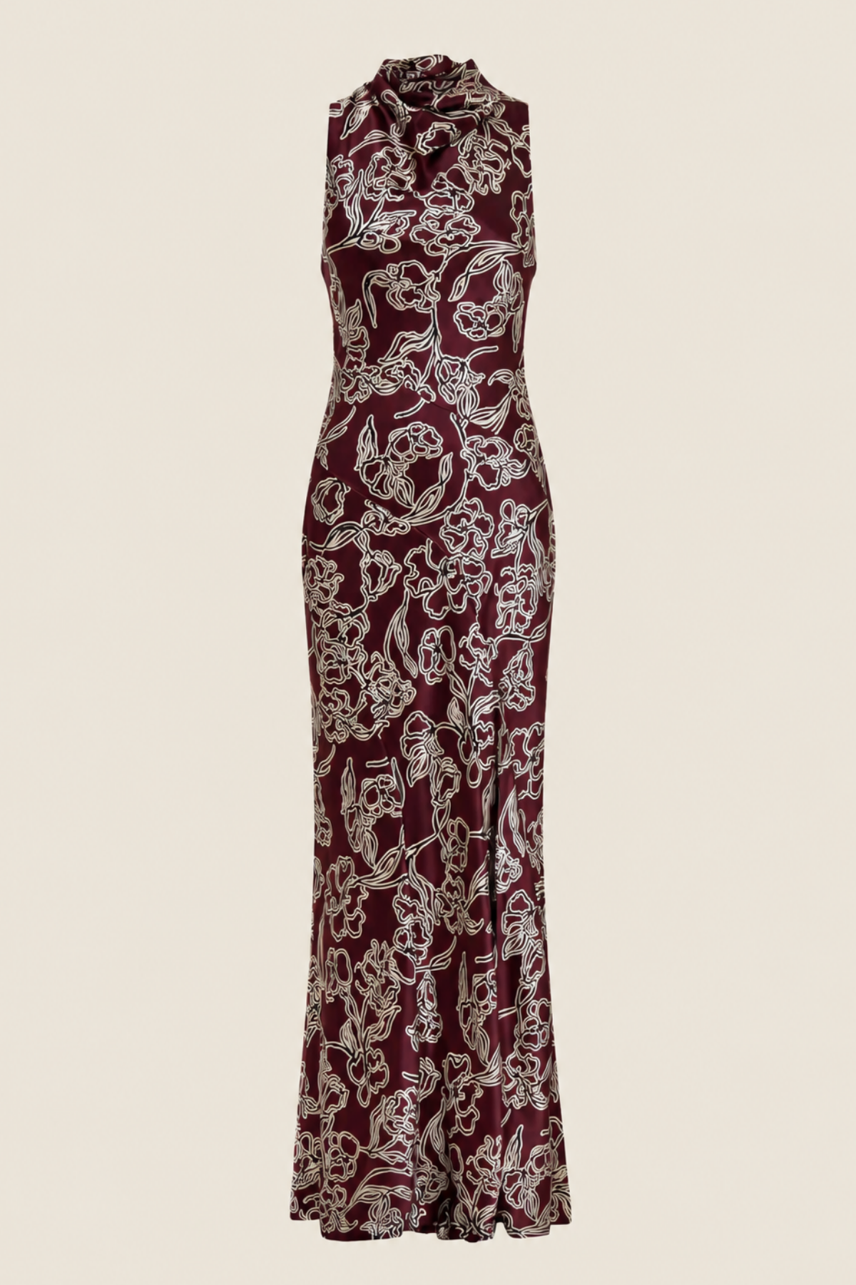 Vestido largo Nicholas The Label Demi con detalle del drapeado y confección delicada en color suave