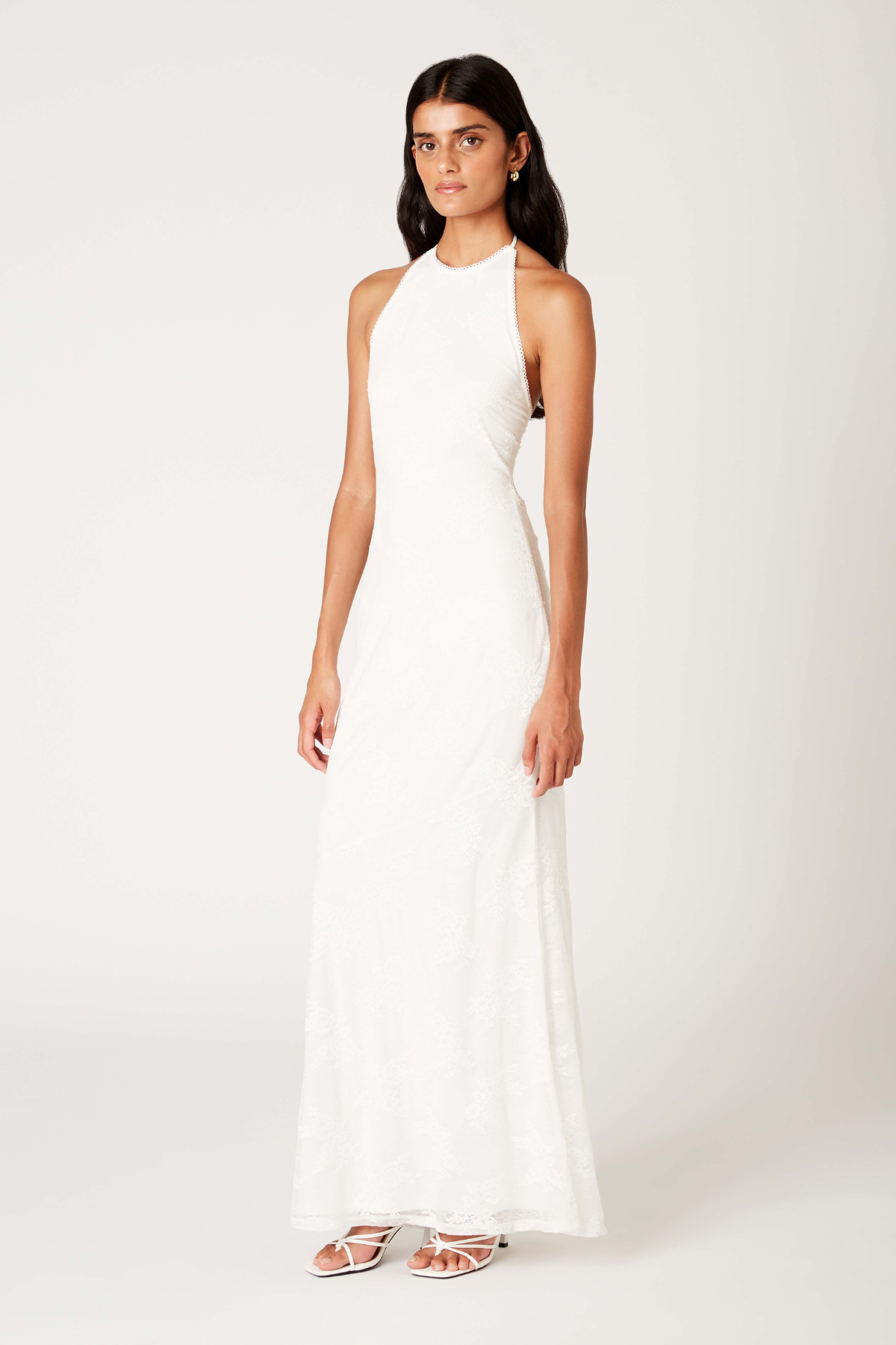 Glen Maxi Dress White