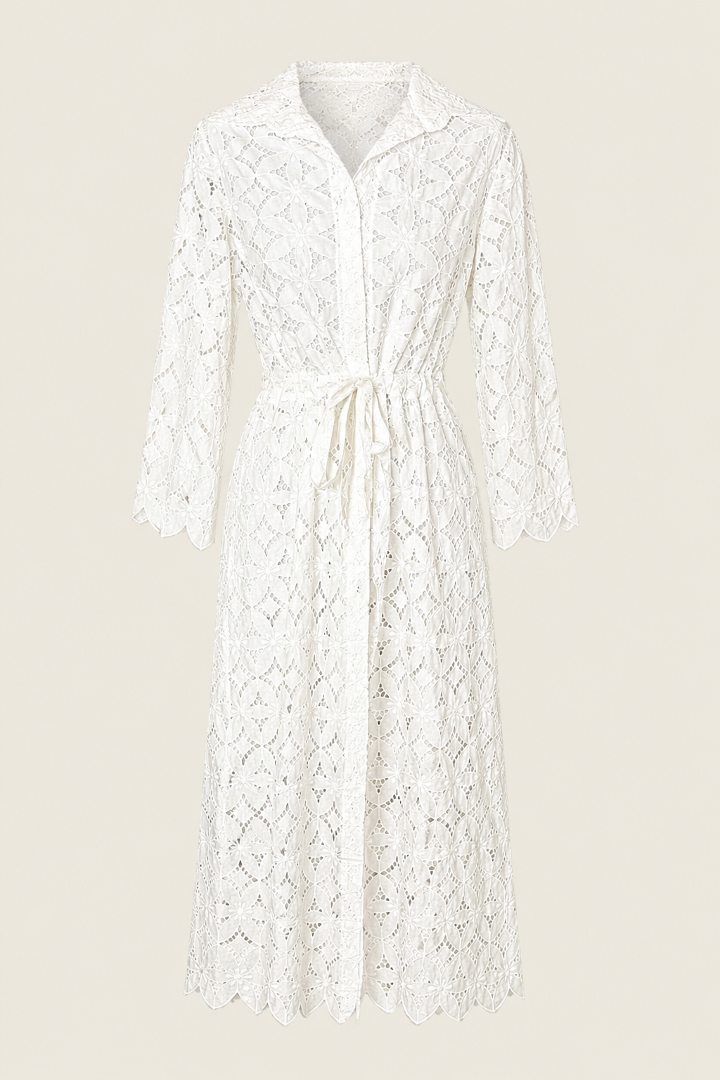 Vestido midi blanco Cardamomo con diseño elegante y silueta fluida ideal para invitada de boda, eventos y estilo luxury minimal