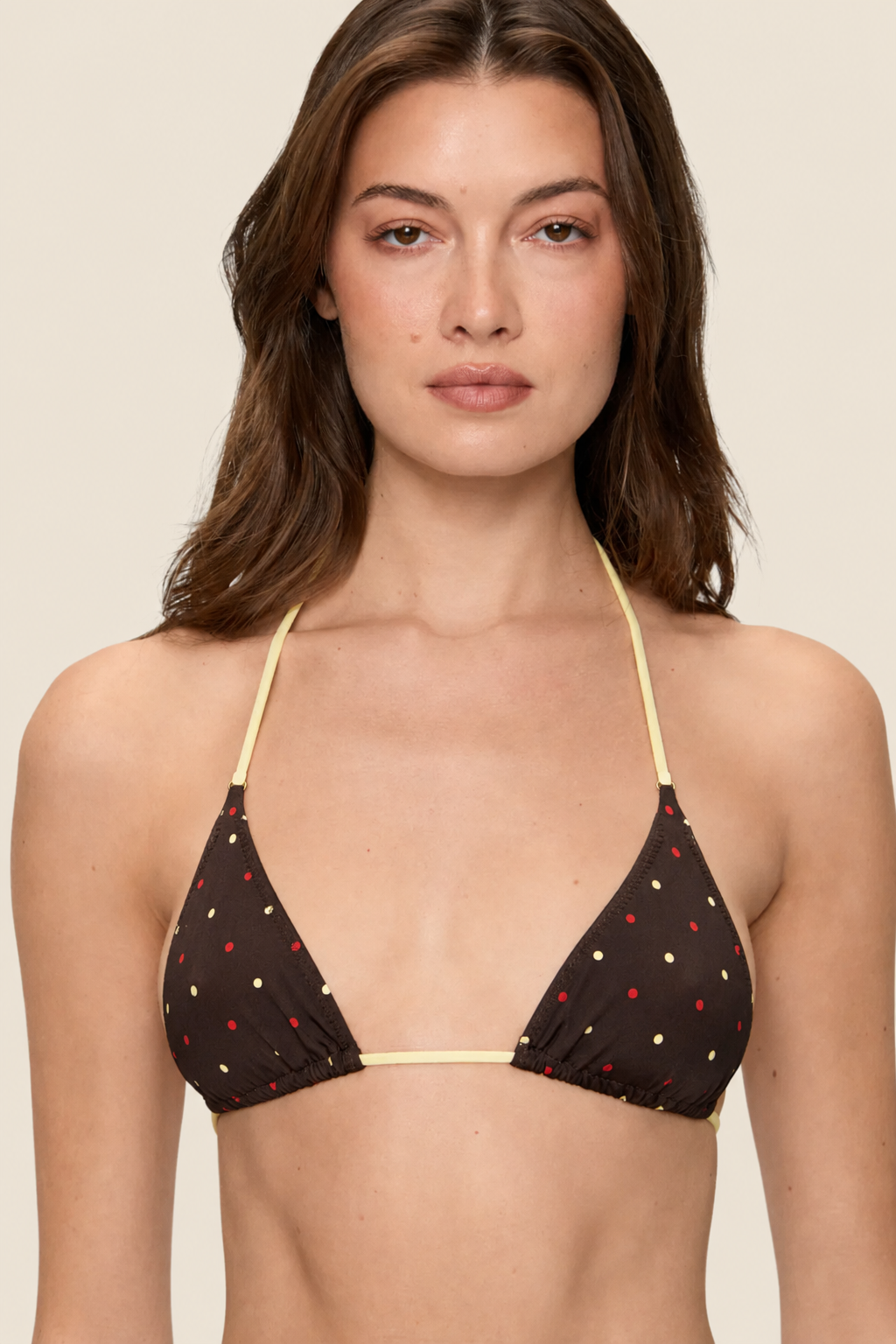 nick reversible bikini top mujer estampado topos vista frontal