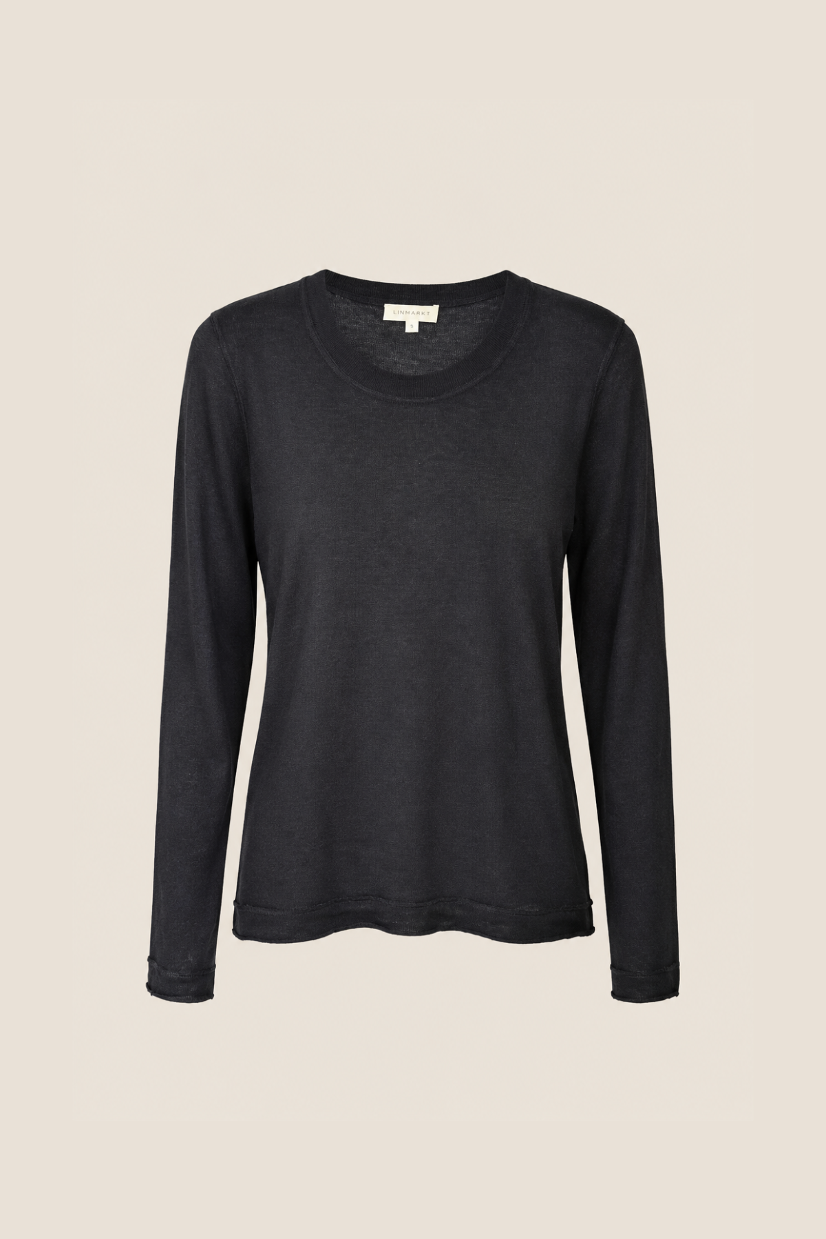 Jersey Inhabit cuello redondo en color navy de cachemir 100 % con manga larga y tacto suave ideal para looks de otoño elegantes