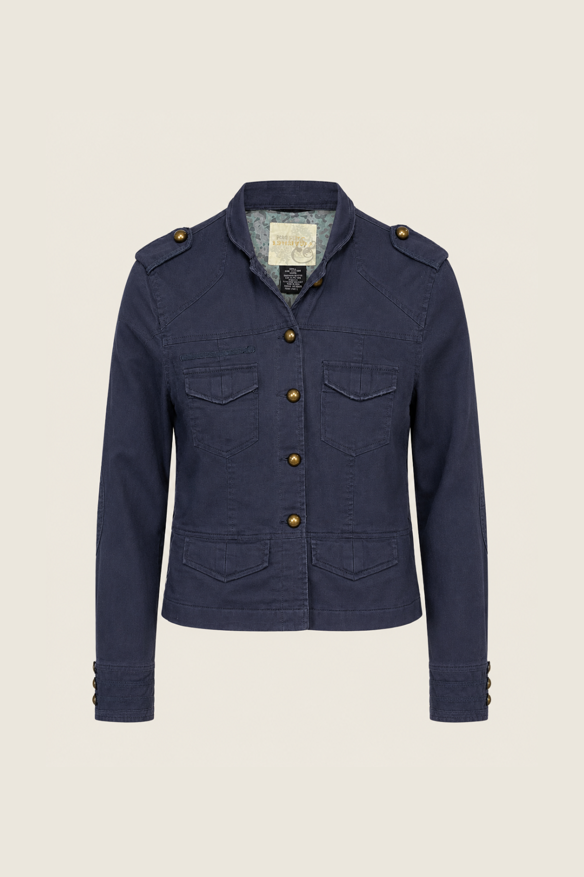 Chaqueta navy con forro térmico desmontable y detalles reflectantes, perfecta para ciclistas urbanos y estilo casual elegante