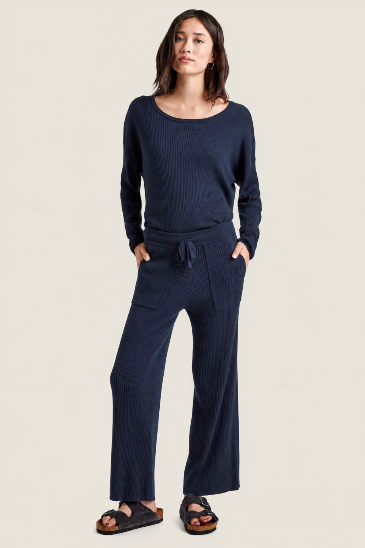 Splendid Georgie Cashblend Rib Pant Navy
