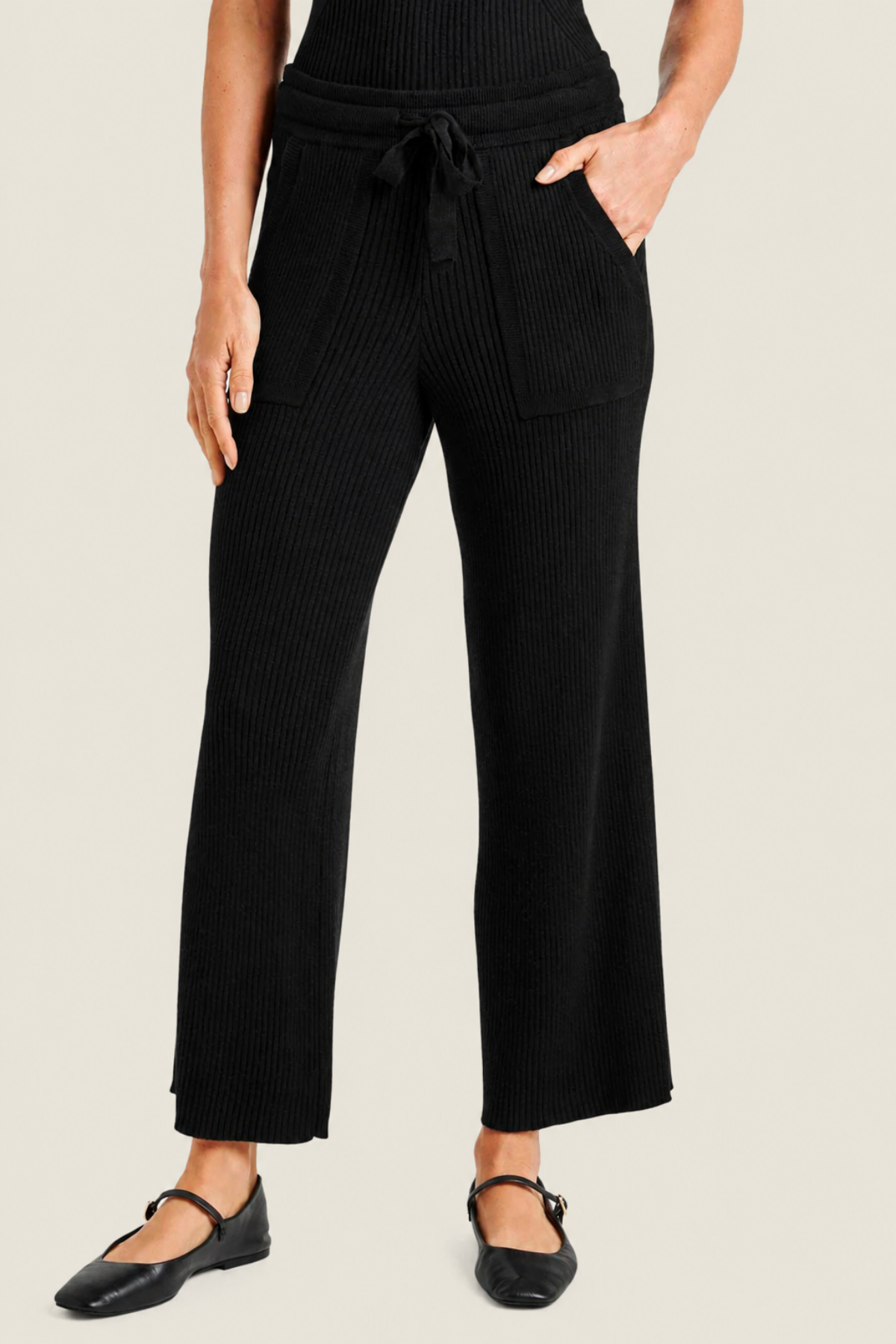 Splendid Georgie Cashblend Rib Pant Black