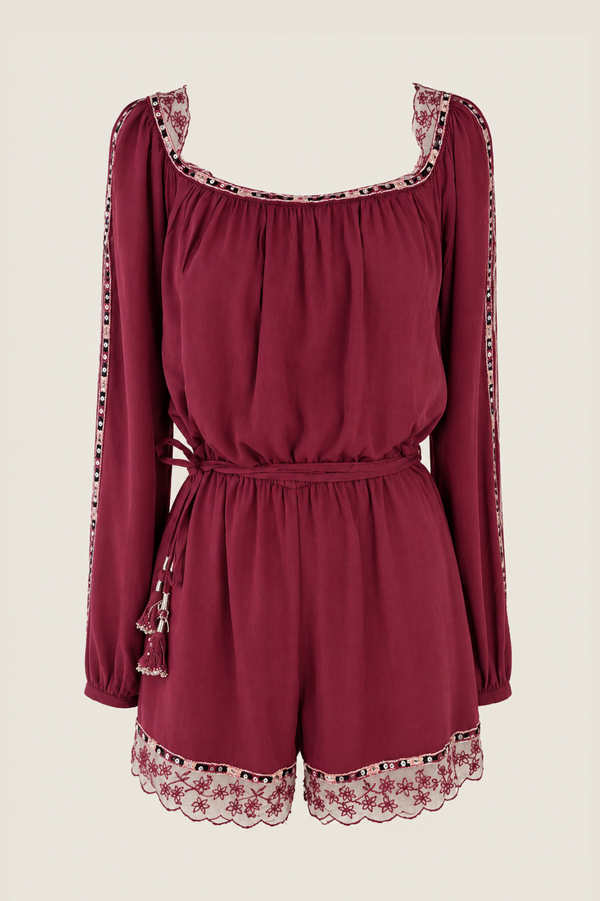 Rahi Cali Vine Long Sleeve Berry Romper