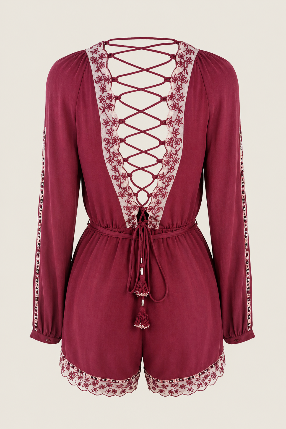 Rahi Cali Vine Long Sleeve Berry Romper