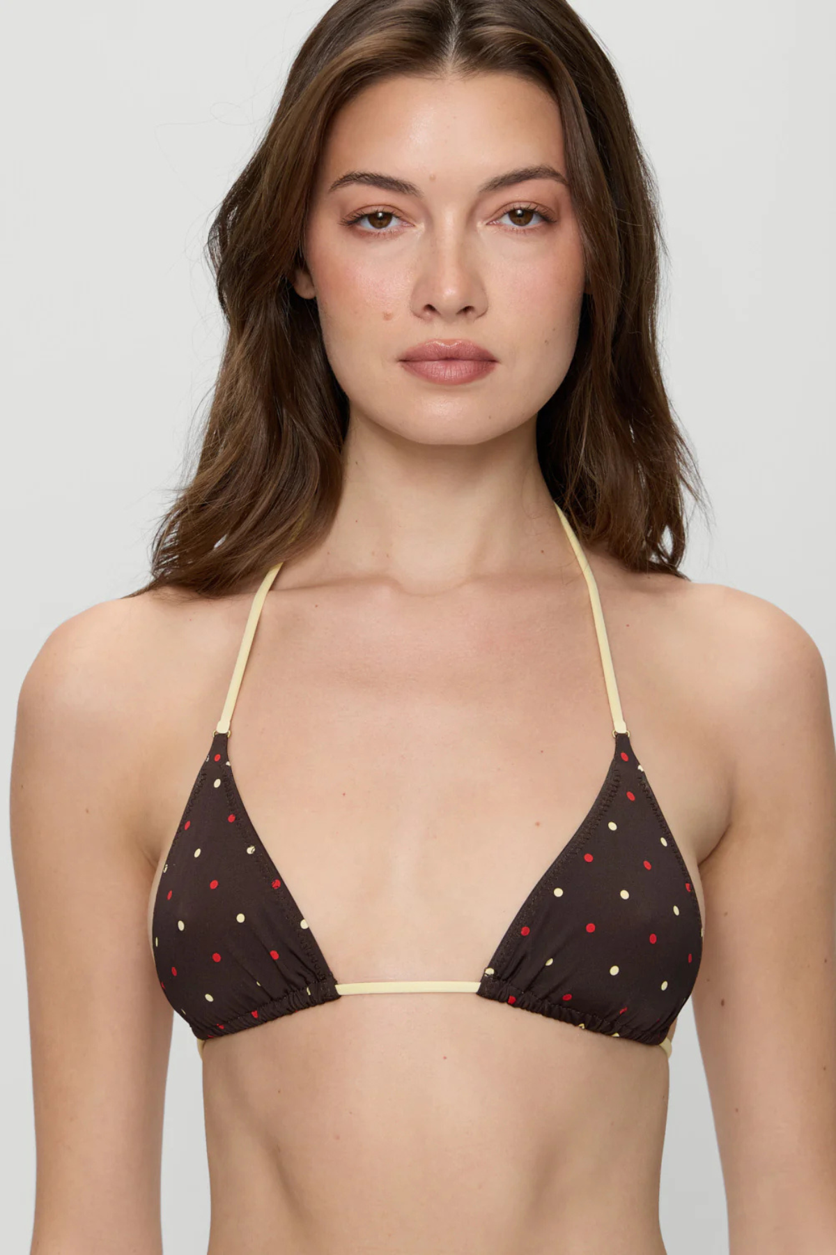 top bikini reversible de topos mujer diseño triángulo favorecedor