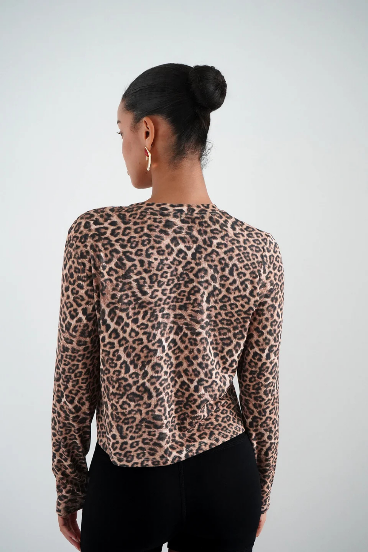 Mira Ribbed Cardigan-Leopardo