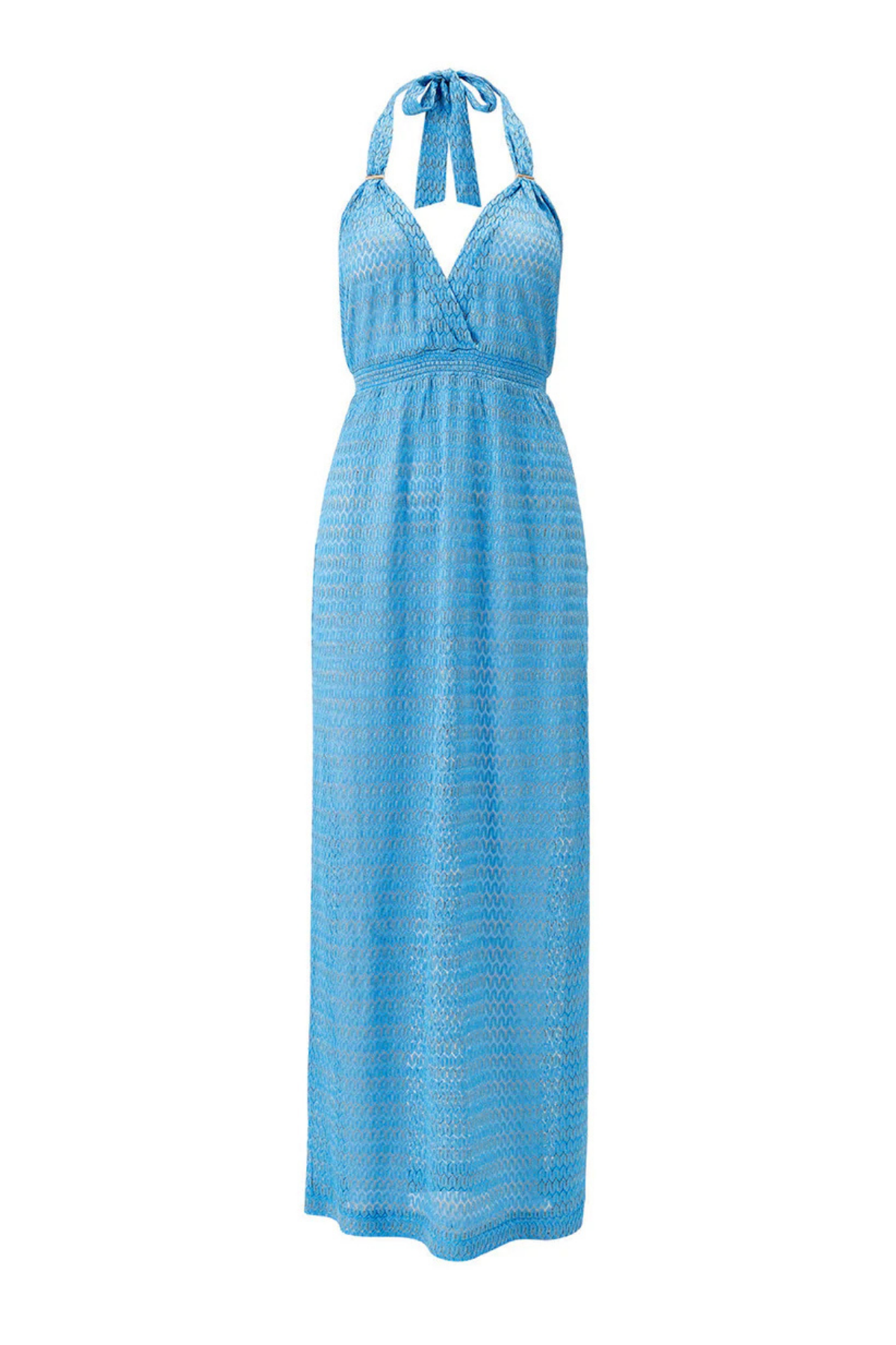Vestido Mariah Ocean de inspiración mediterránea con caída ligera y acabado semitransparente