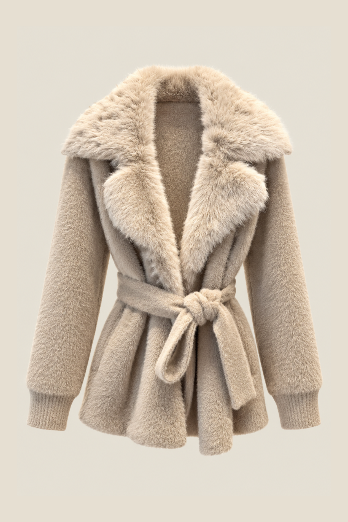 Chaqueta Con Piel Ecofur Nude