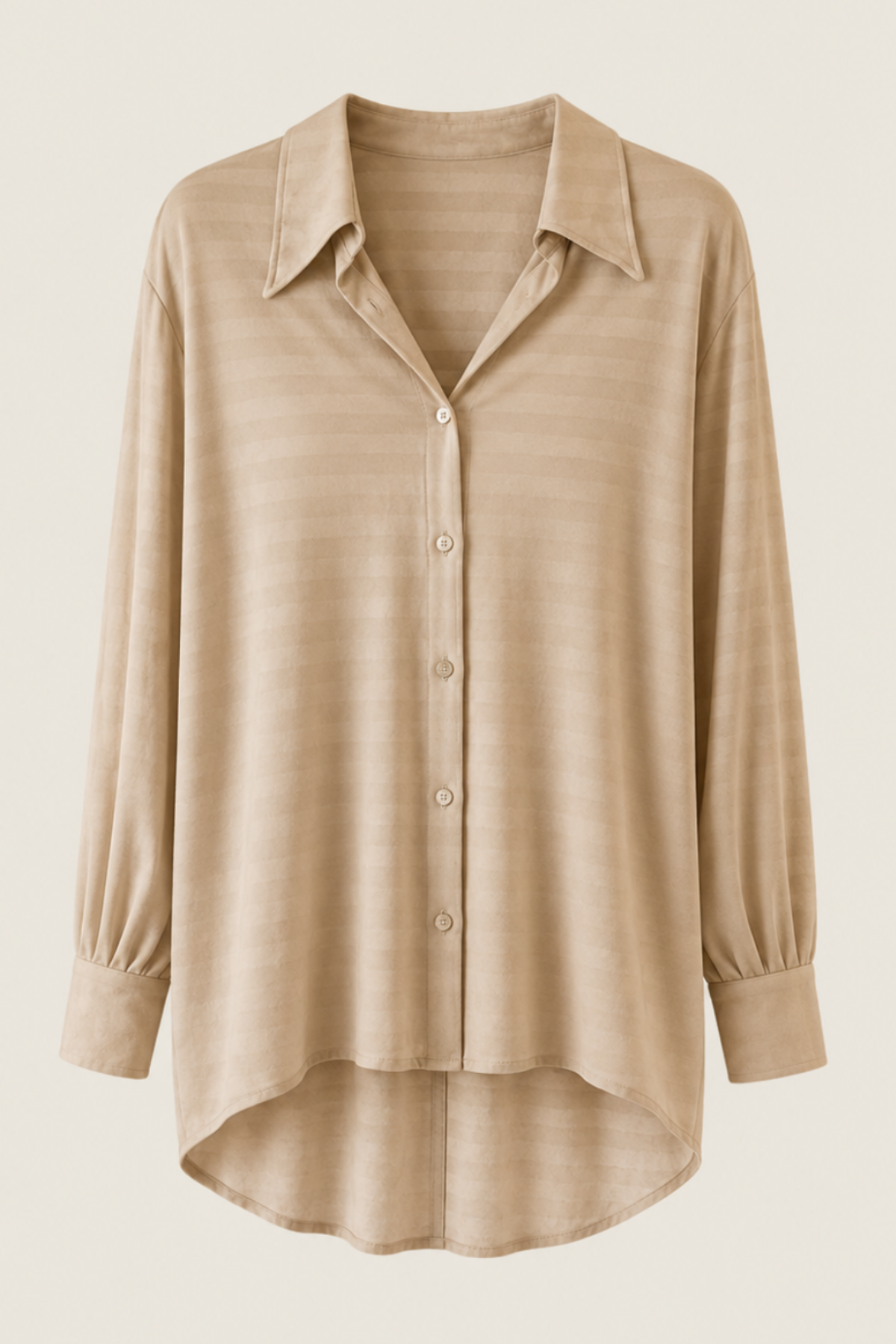 Camisa Pho Firenze cappuccino de punto manga larga con corte moderno y tejido suave para looks elegantes versátiles