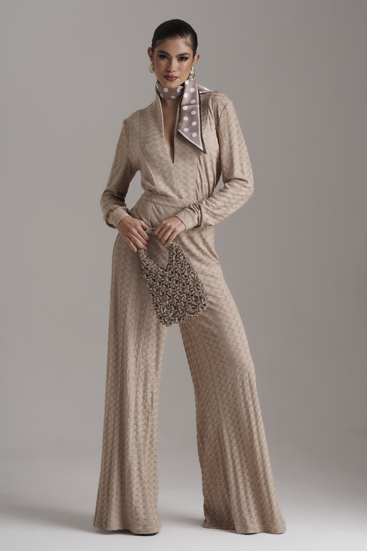 Bodysuit Pho Firenze para mujer en color capuccino, tejido suave y delicado, ideal para un look sofisticado y elegante