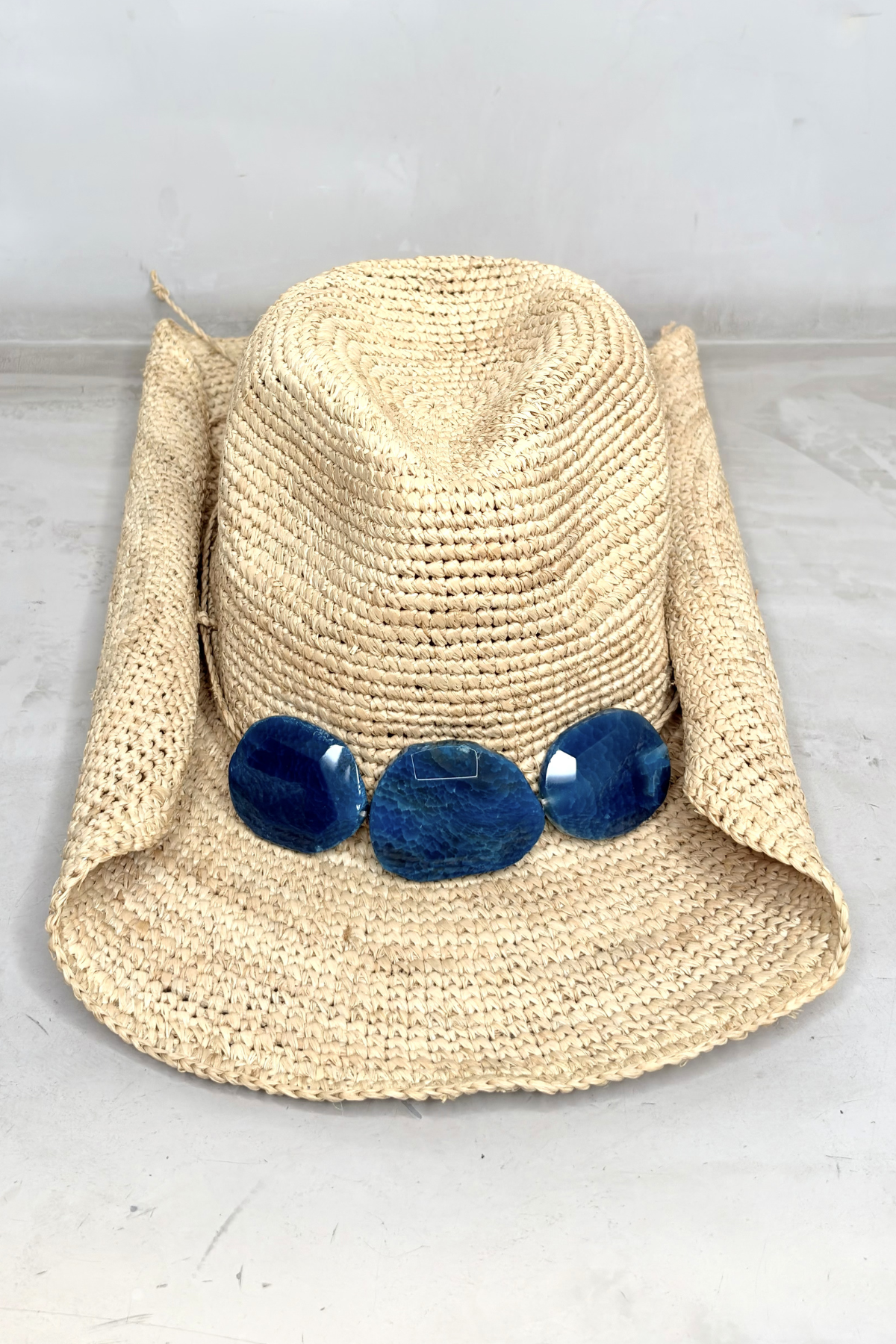 Sombrero cowboy mujer color lagoon con detalle druzy brillante modelo Billie