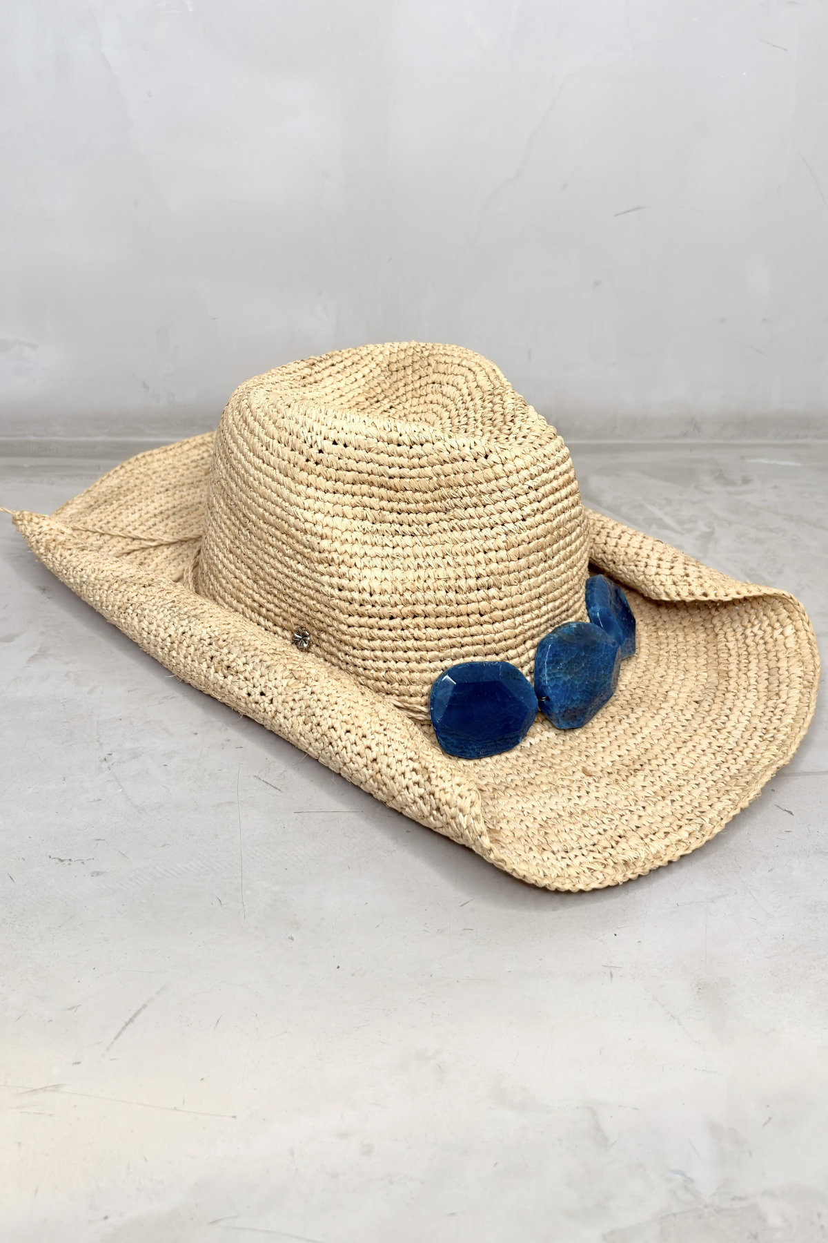 Sombrero de verano estilo cowboy en color lagoon modelo Billie
