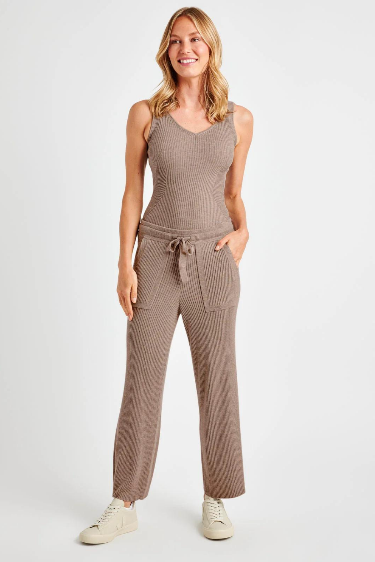 Splendid Georgie Cashblend Rib Pant Tawny Heather
