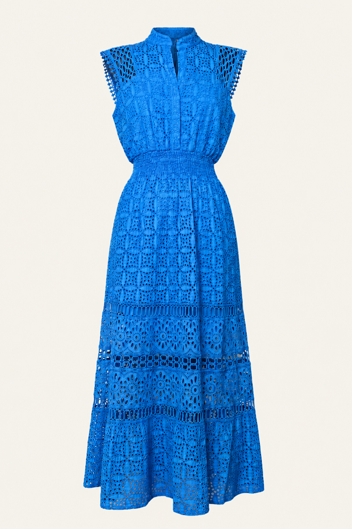 Vestido largo cobalto Ginepro con silueta fluida y diseño elegante ideal para invitada de boda, eventos formales y looks luxury minimal