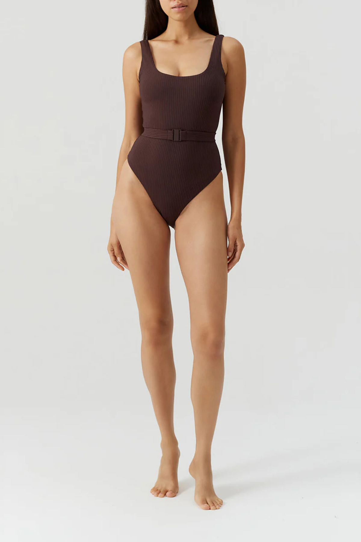 Rio Brown Ribbed Swimsuit