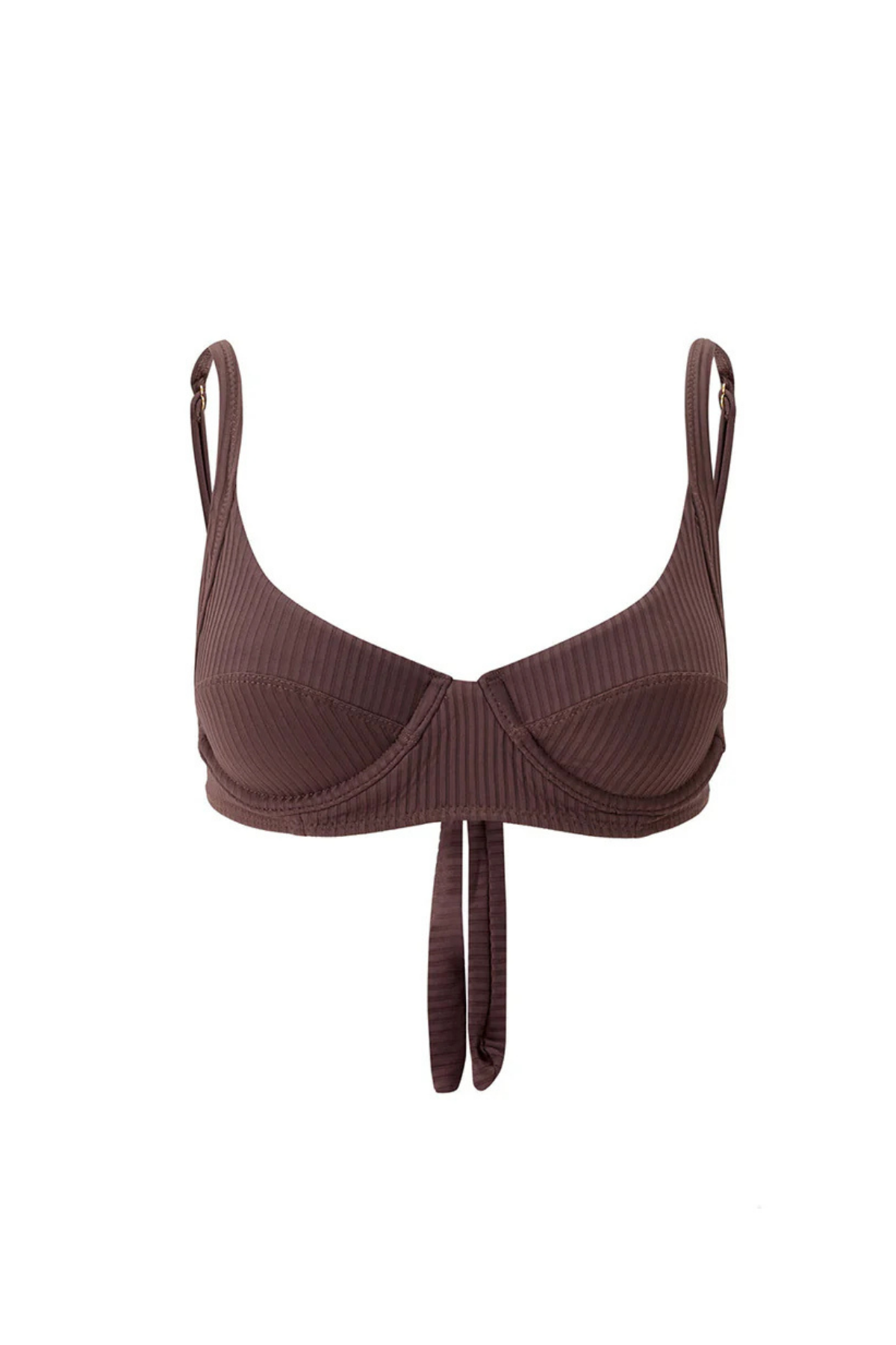 Noto Brown Ribbed Bikini