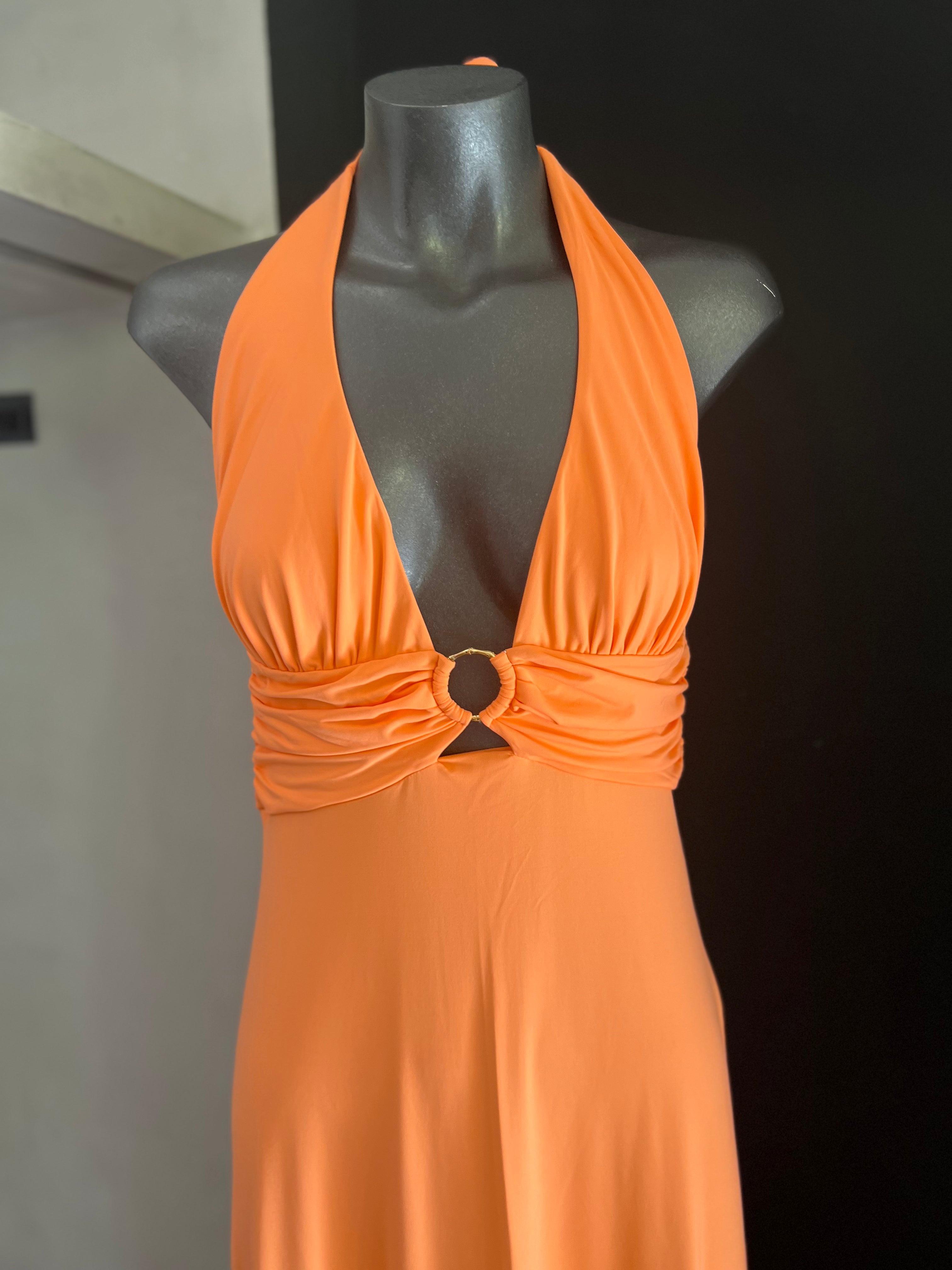 Rita Mennoia Fibbia Maxi Dress Orange