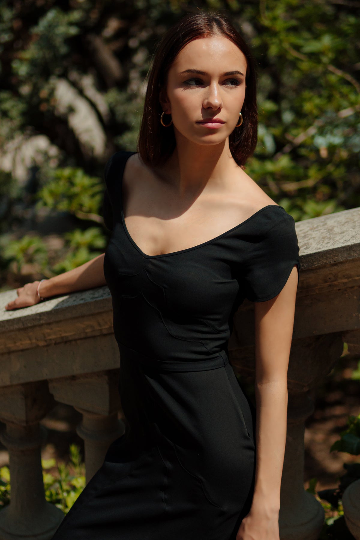 Lyell Black Midi Dress